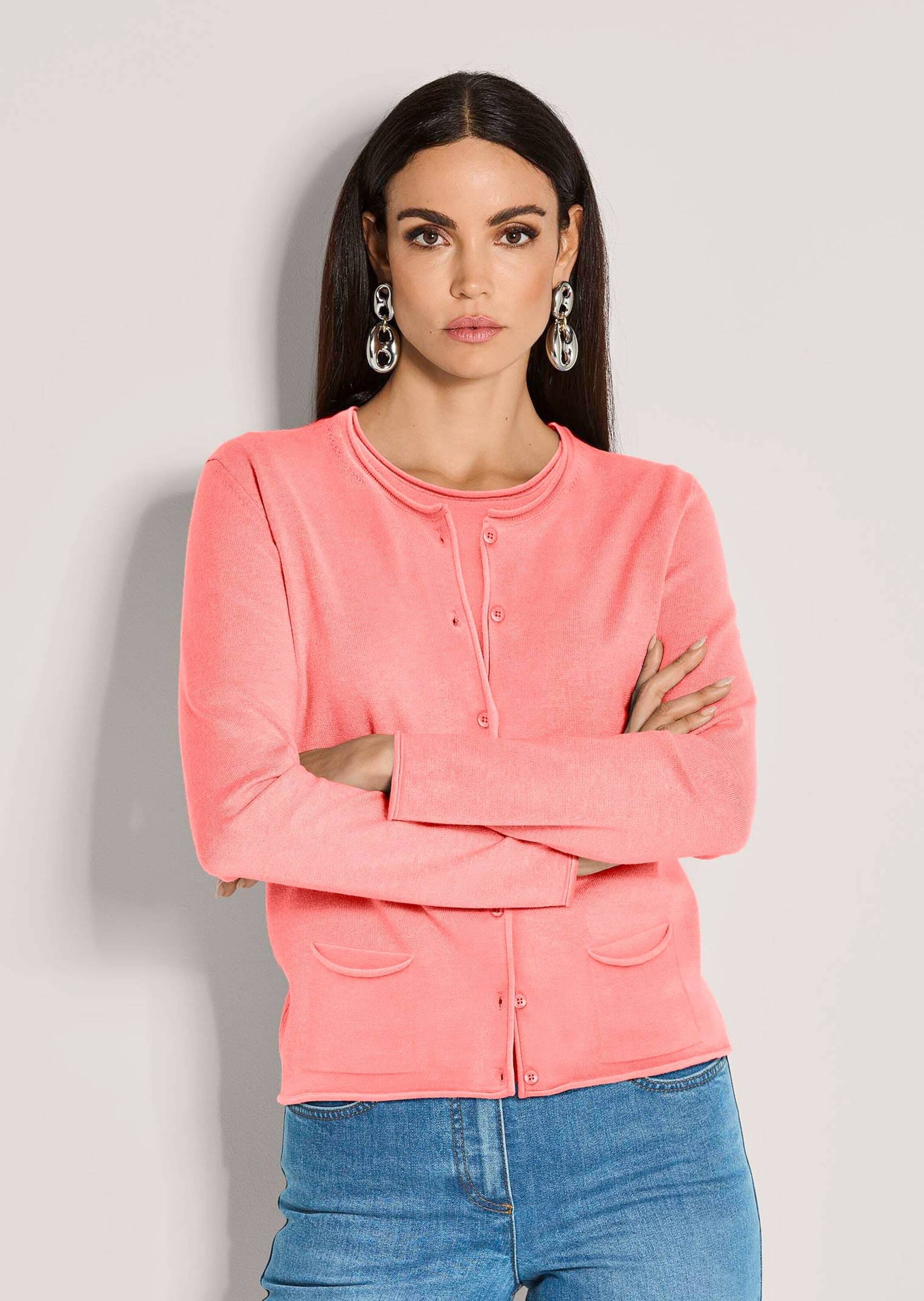 MADELEINE 2-in-1-Strickjacke »Twinset Basic Strickjacke mit Halbarmpullover«