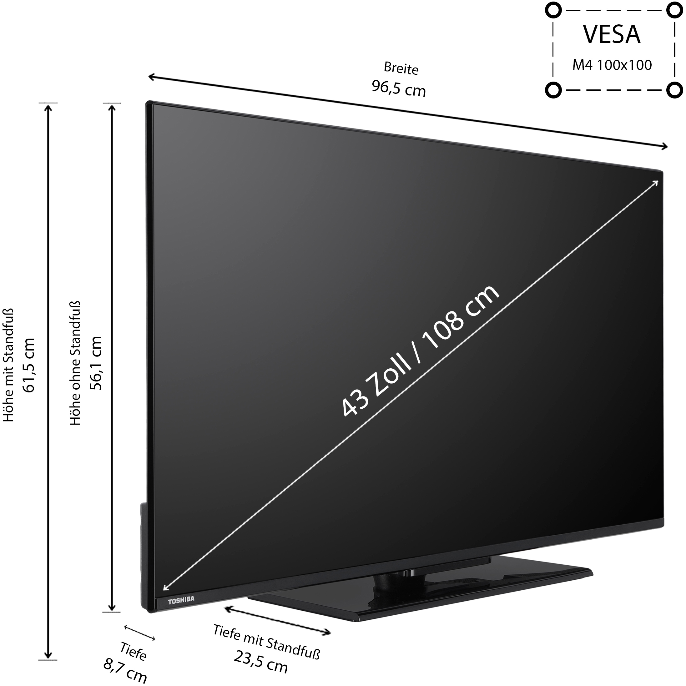 Toshiba LED-Fernseher »43UV3463DAW« 108 cm/43 ″ Smart-TV