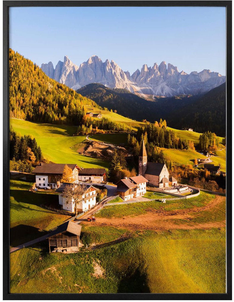 bestellen Dolomiten«, Poster, »Dorf auf Rechnung Poster Wandbild, (1 Landschaften, Bild, Wandposter Wall-Art St.),