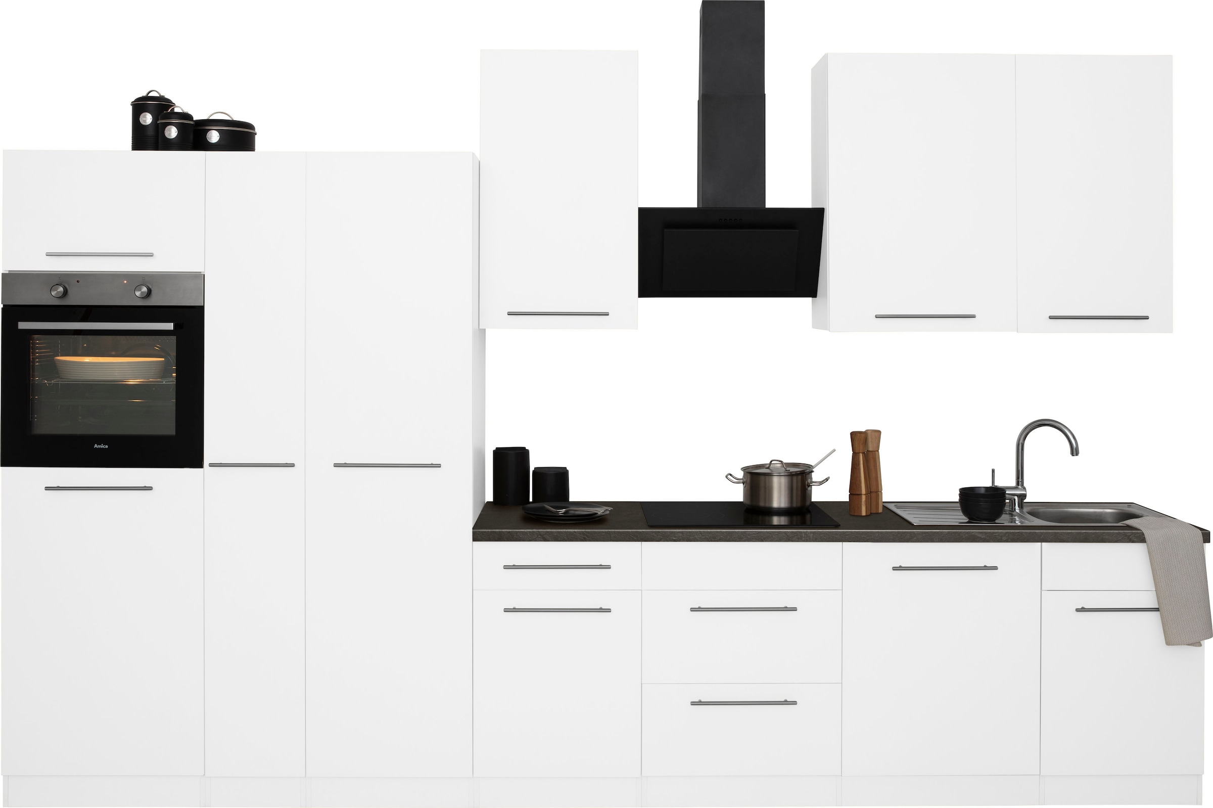 wiho Küchen Küchenzeile »Unna«, mit E-Geräten, Breite 360 cm