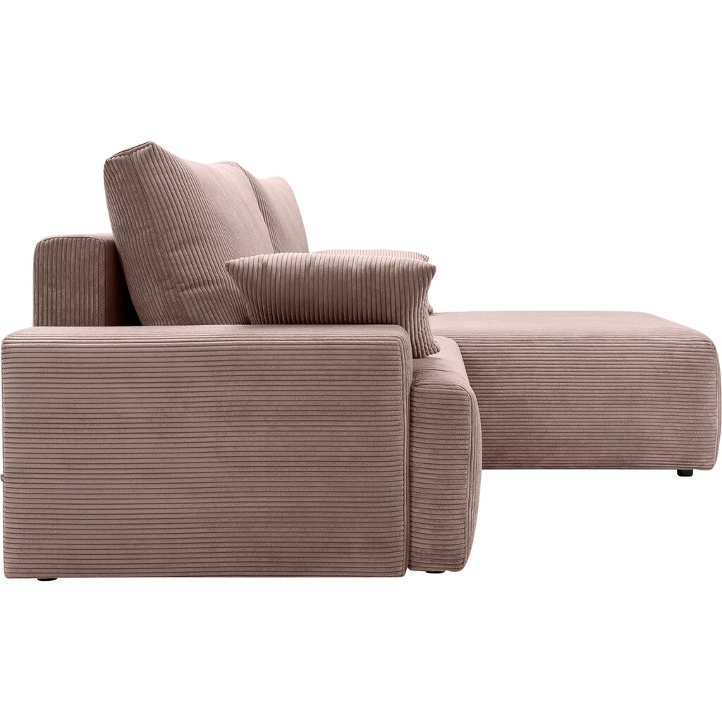 exxpo - sofa fashion Ecksofa, inklusive Bettfunktion und Bettkasten in verschiedenen Cord-Farben