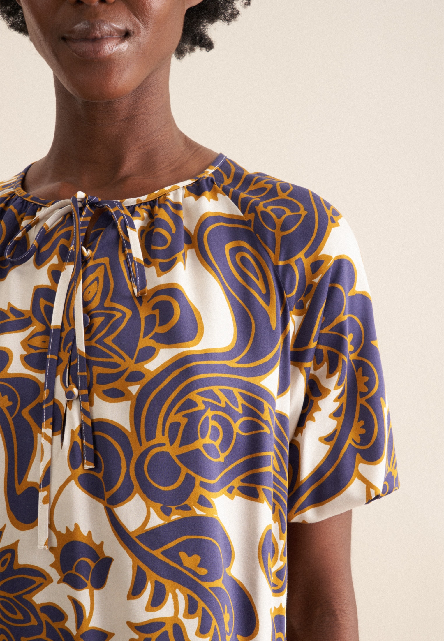 seidensticker Shirtbluse »Schwarze Rose« 1/2 Rundhals Paisley