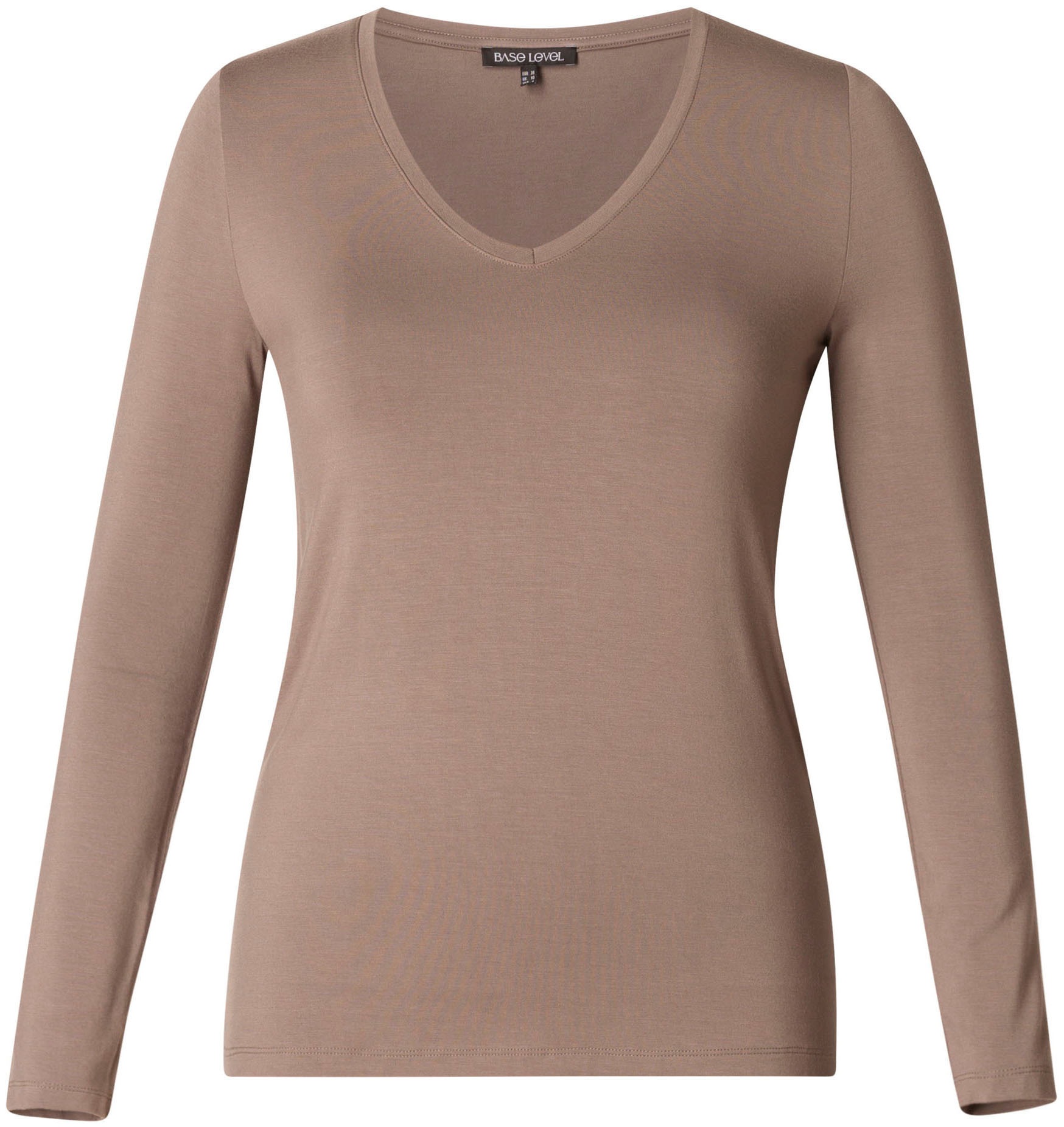 Base Level Langarmshirt, mit V-Ausschnitt