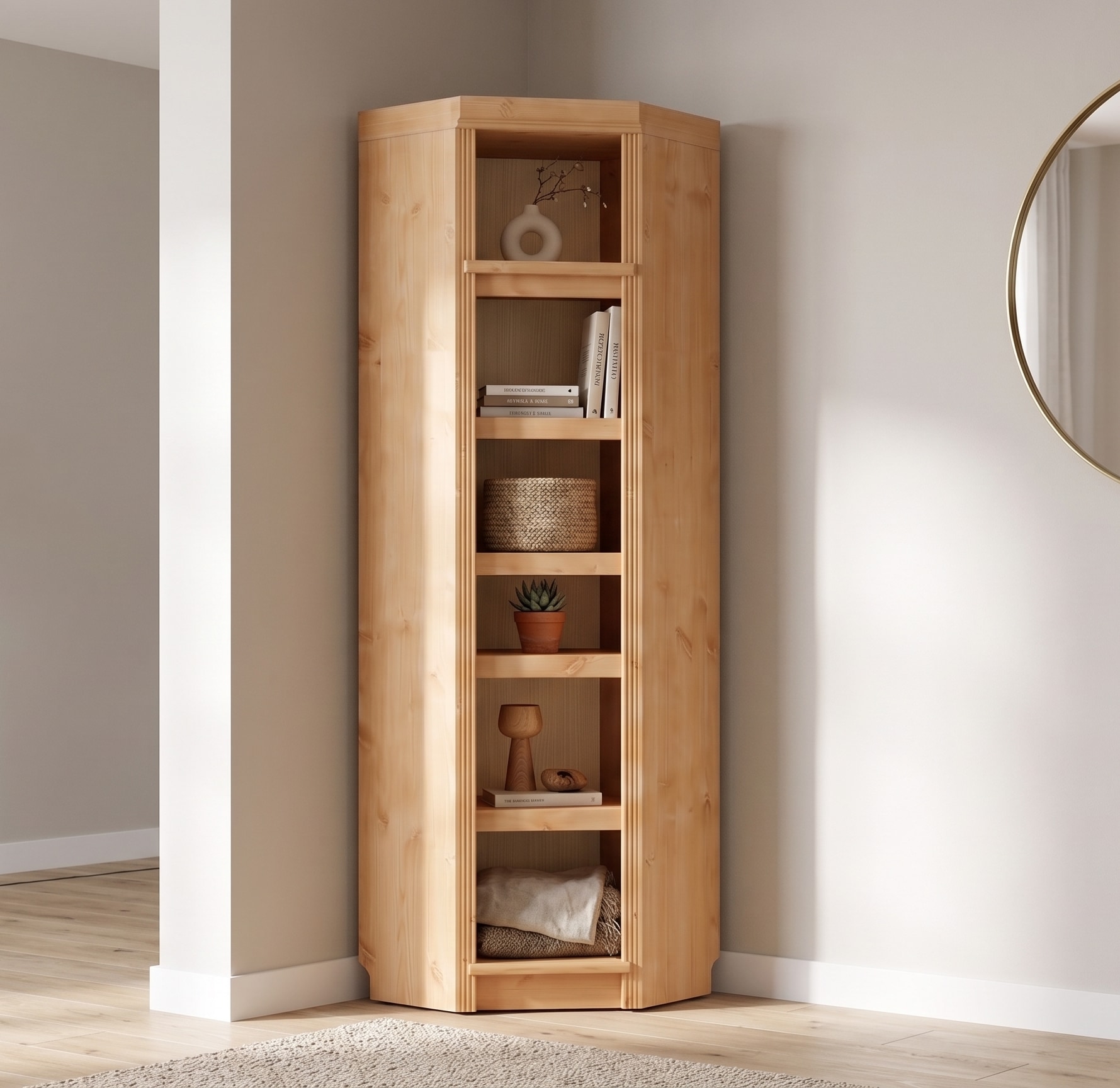 OTTO home Eckregal »Soeren Regal Höhe 220 cm, massive Kiefer, FSC®-zertifiziert« passend für Regale Soeren mit einer Tiefe von 29 cm