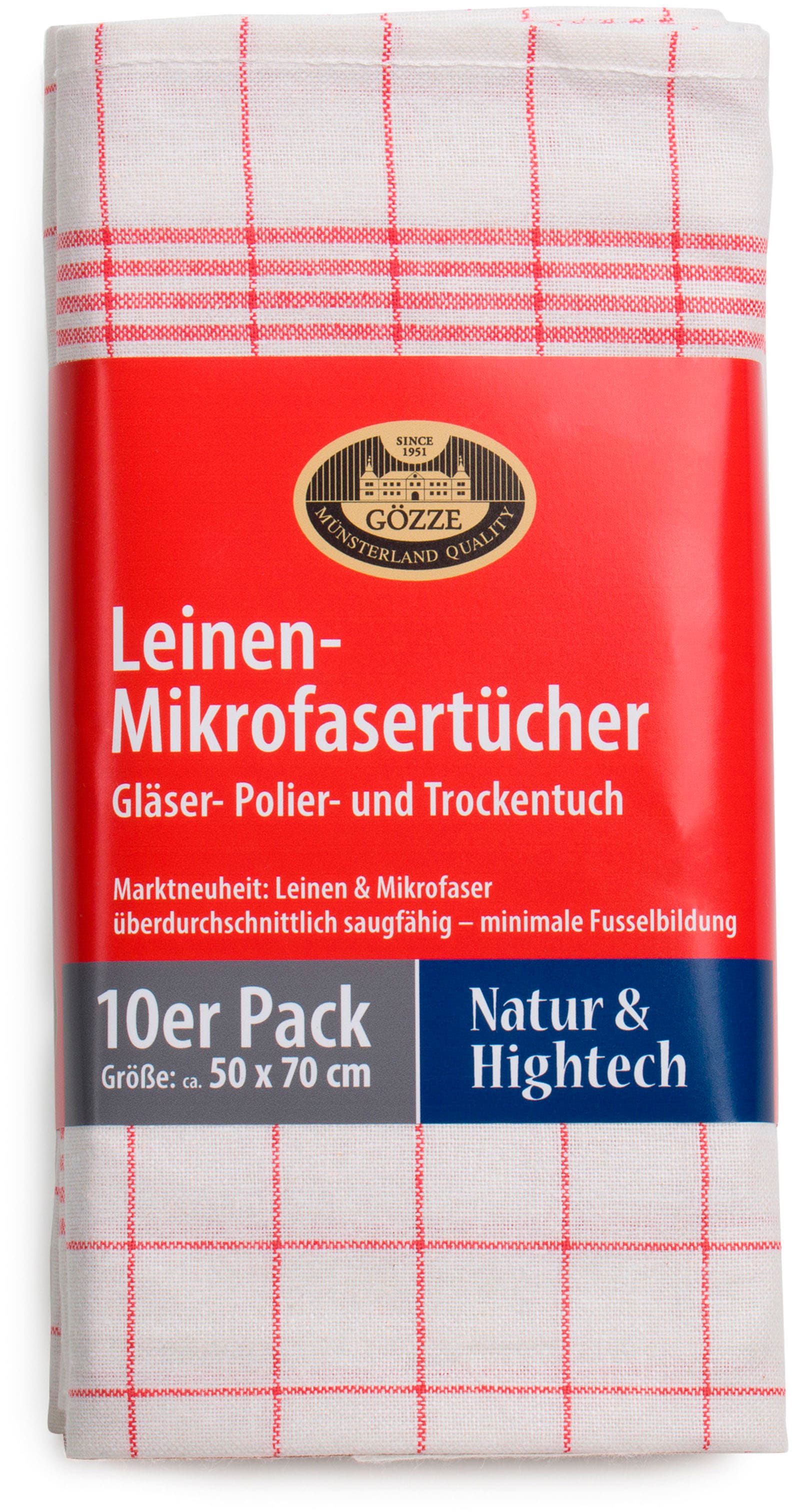 Geschirrtuch »Gläser und Poliertuch, Des. 60053, 50x70 cm«, (Set, 10 tlg.), Mikrofaser