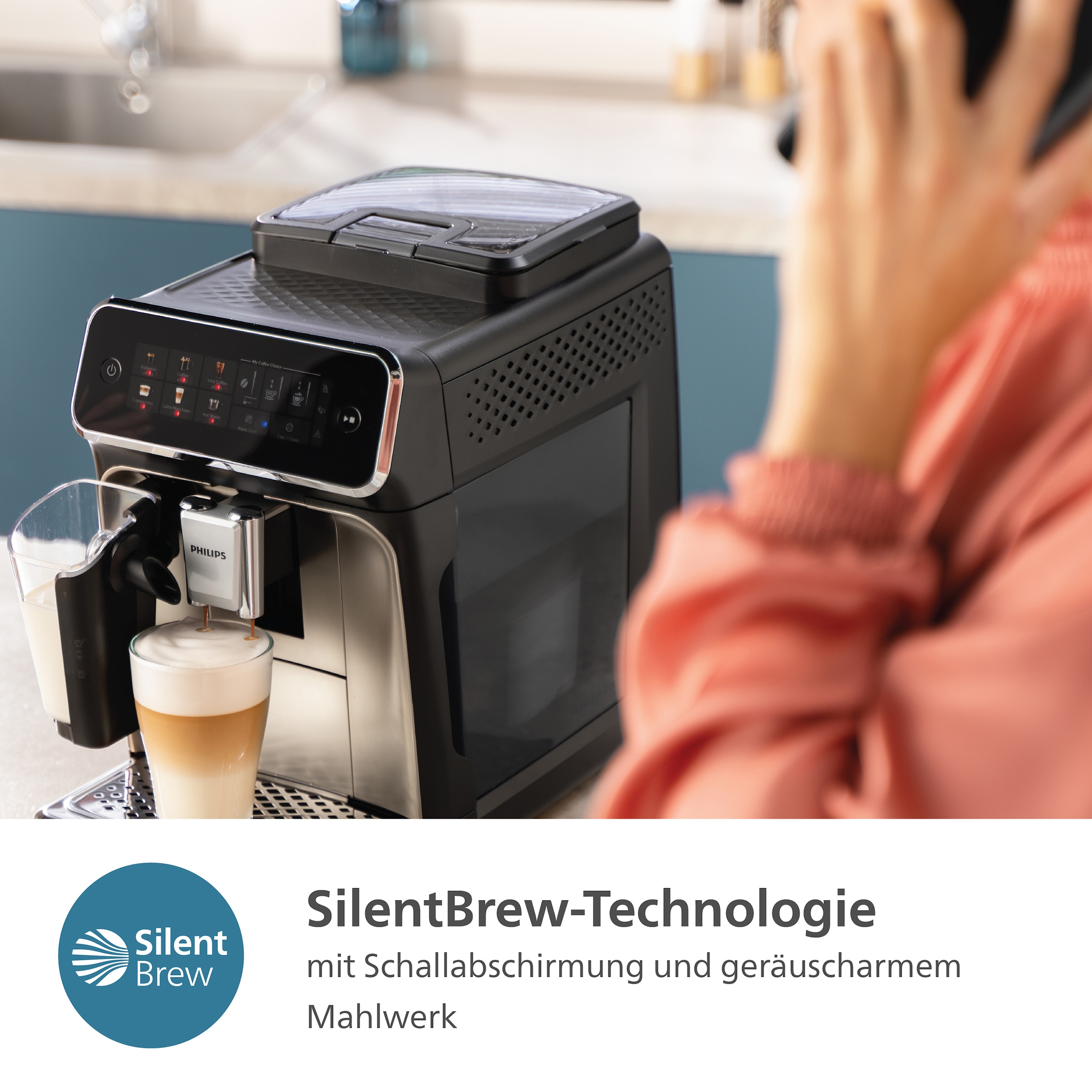 Garantie 3 mit »EP3347/90 3300 XXL LatteGo-Milchsystem, Series«, Jahren Philips Kaffeevollautomat 6 Schwarz Kaffeespezialitäten, mit verchromt
