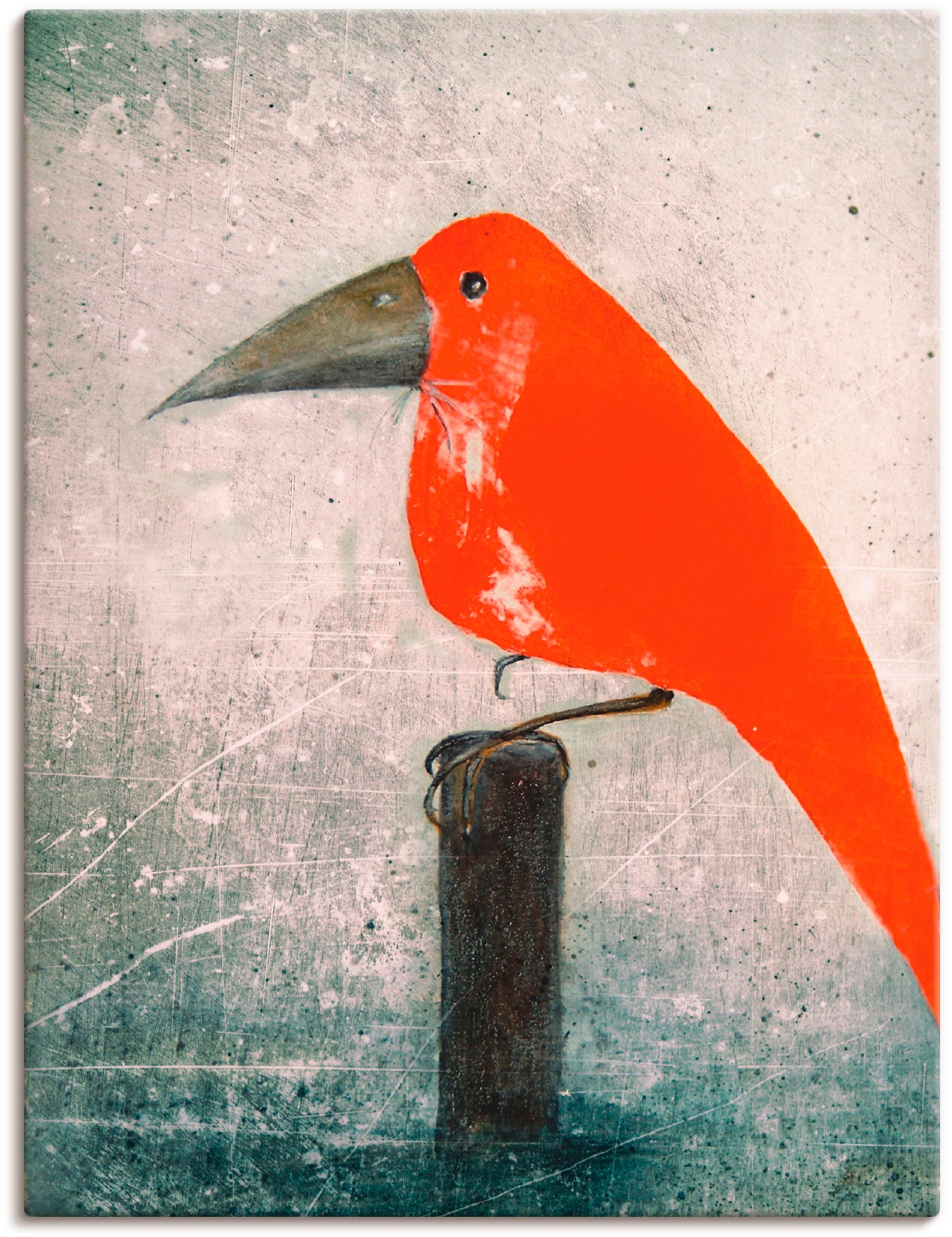 Wandbild »Der Rote Vogel«, Vögel, (1 St.), als Leinwandbild, Poster in verschied. Größen