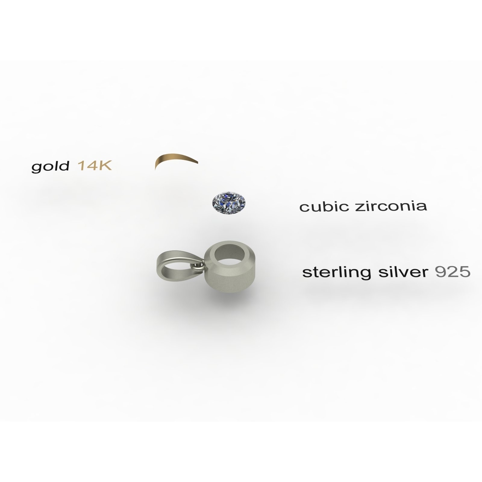OSTSEE-SCHMUCK Kettenanhänger »- Sunny Exklusiv - Silber 925/000 & Gold 585/000 - Zirkonia«