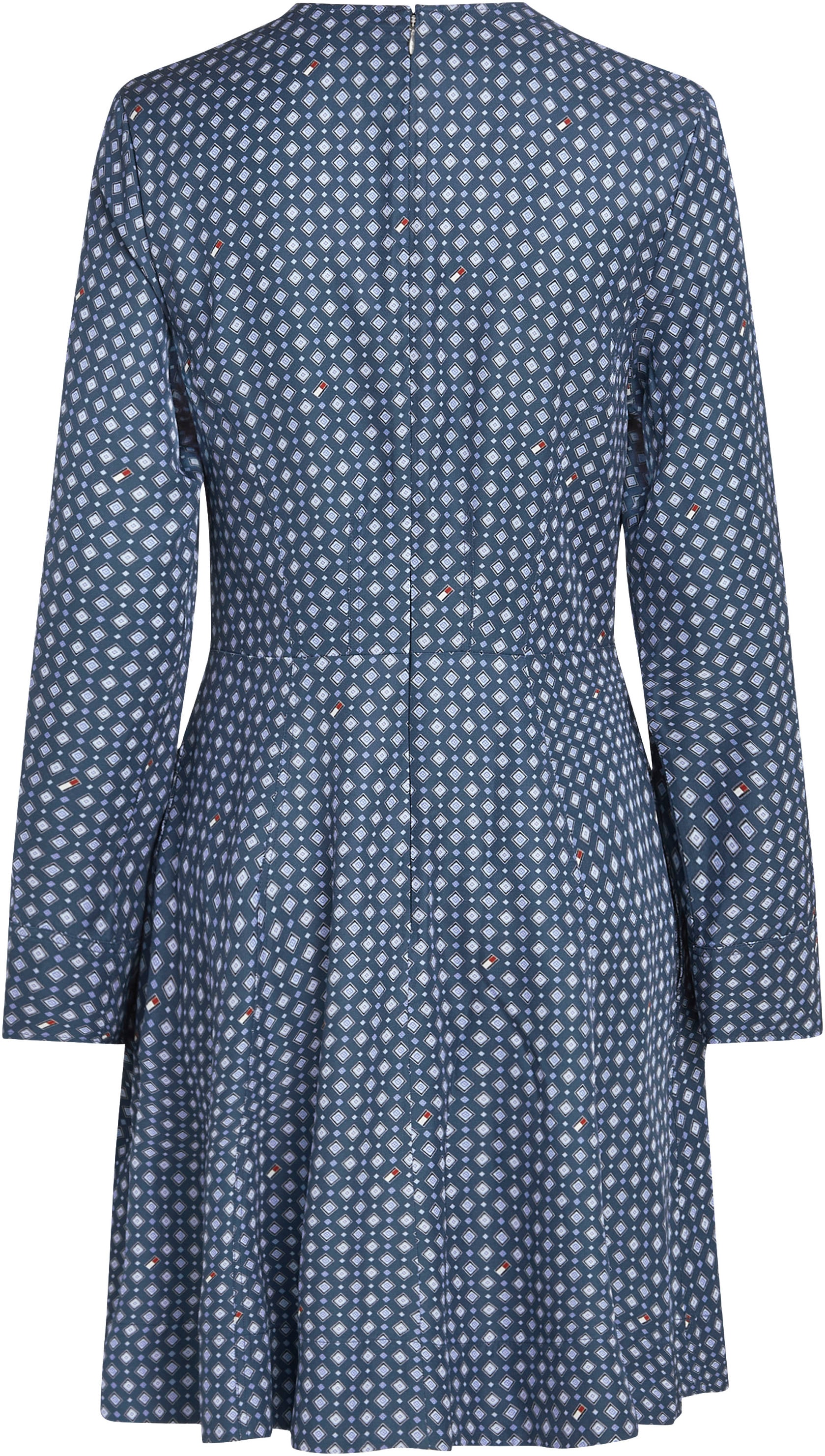 Tommy Hilfiger Blusenkleid »FOULARD FIT & FLARE KNEE DRESS«, mit Tommy Hilfiger Markenlabel