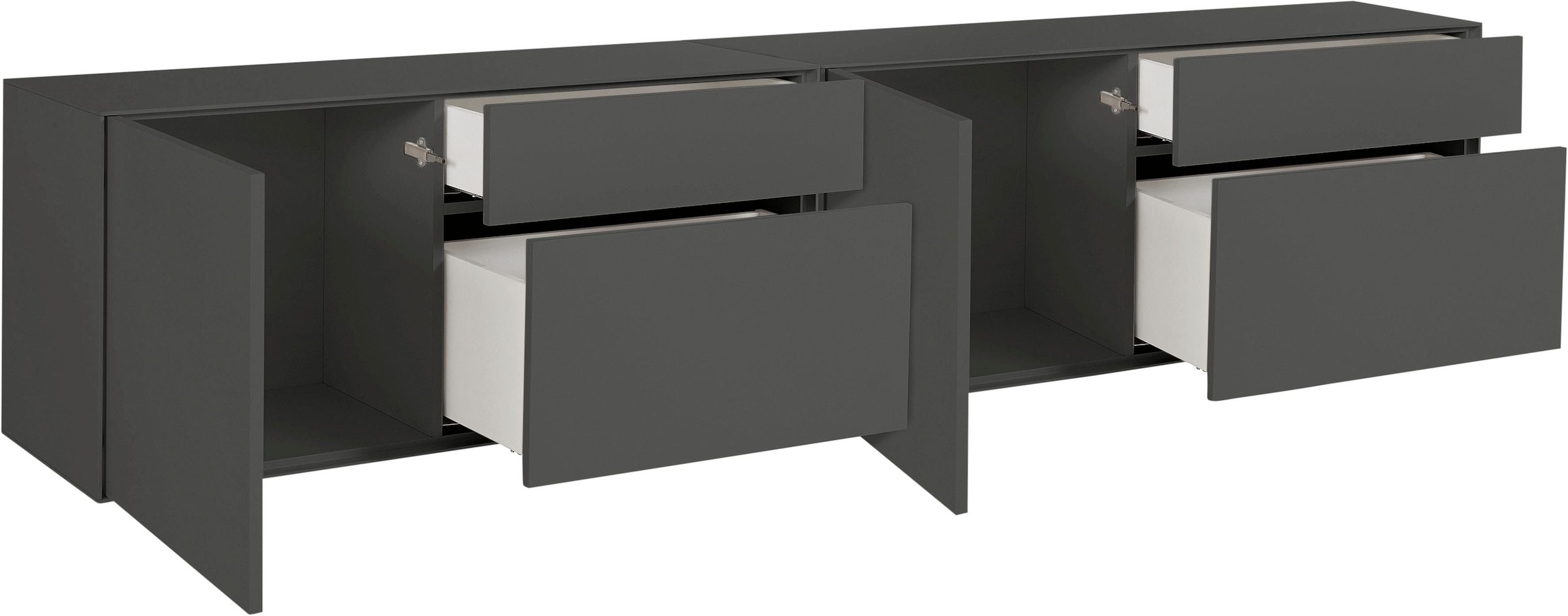 LeGer Home by Lena Gercke Lowboard »Essentials«, (2 St.), Breite: 254cm, MDF lackiert, Push-to-open-Funktion