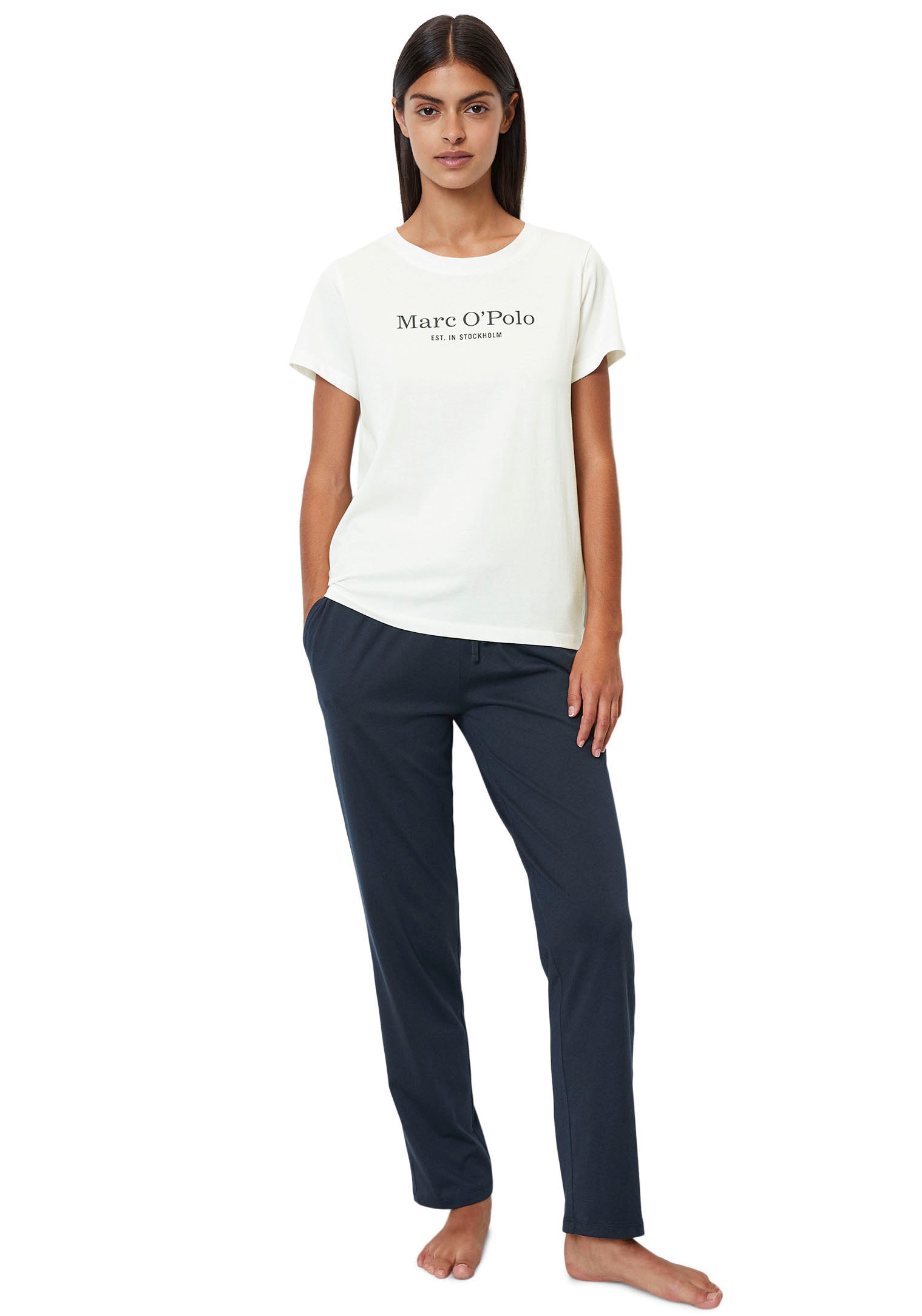 Marc O'Polo Unterziehshirt »Mix & Match Cotton-Woven« mit Logoprint auf der Brust