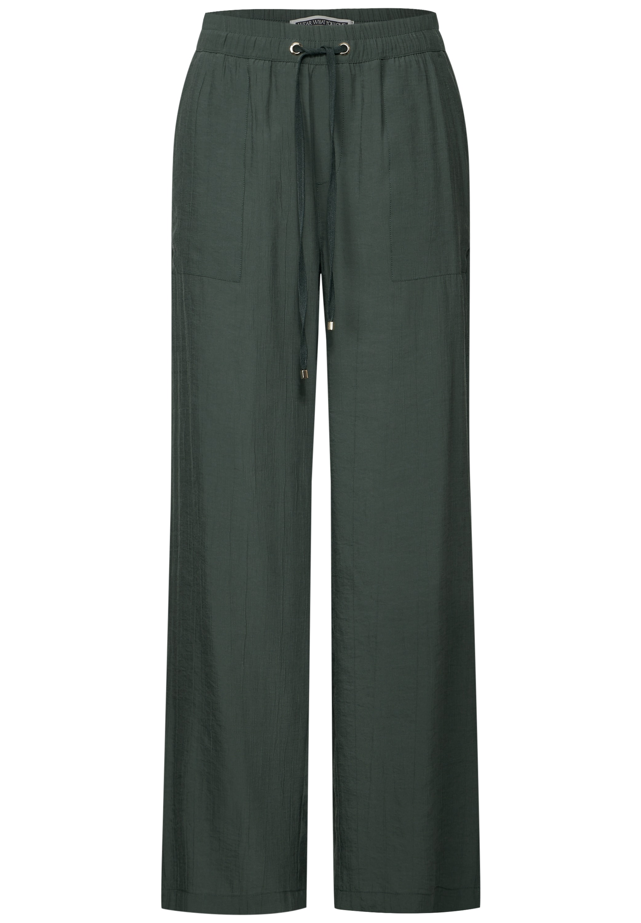 STREET ONE Stoffhose, mit Crinkle-Struktur, Wide Leg