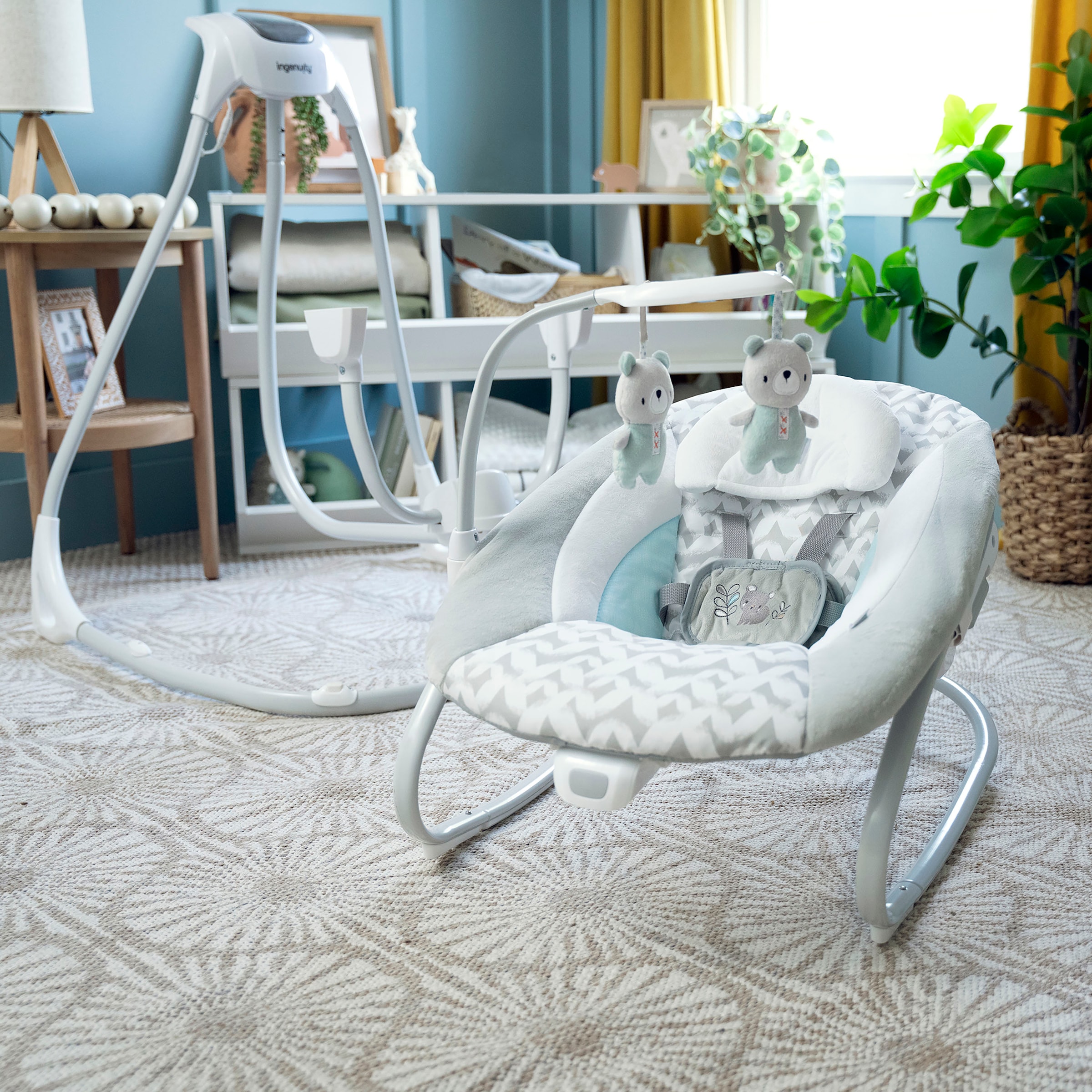 ingenuity Babywippe »SimpleComfort Compact Soothing Swing & Rocker - Raylan« mit Sound-Effekt