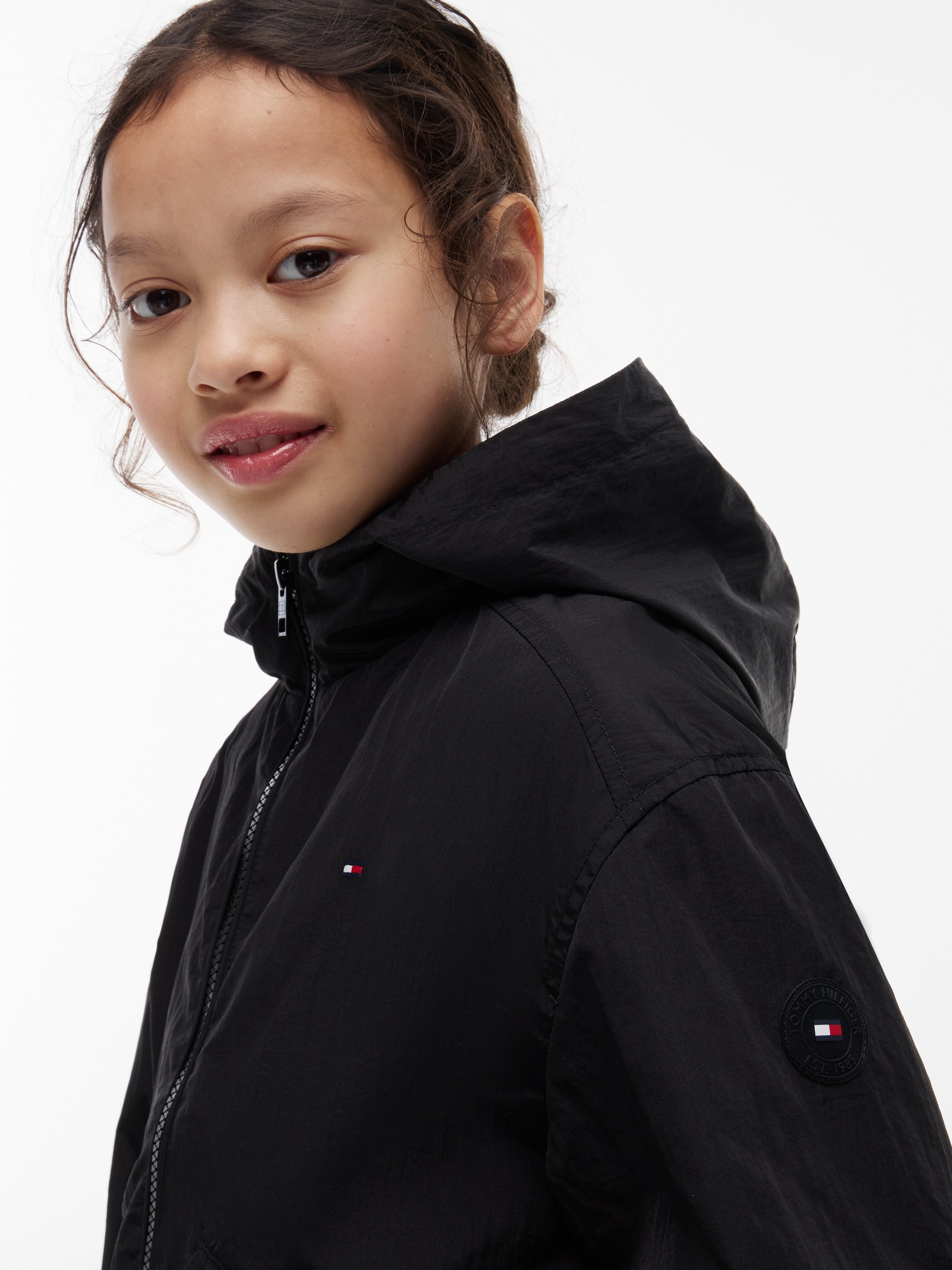 Tommy Hilfiger Outdoorjacke Regular Fit, Kinder bis 16 Jahre, großer Rückendruck