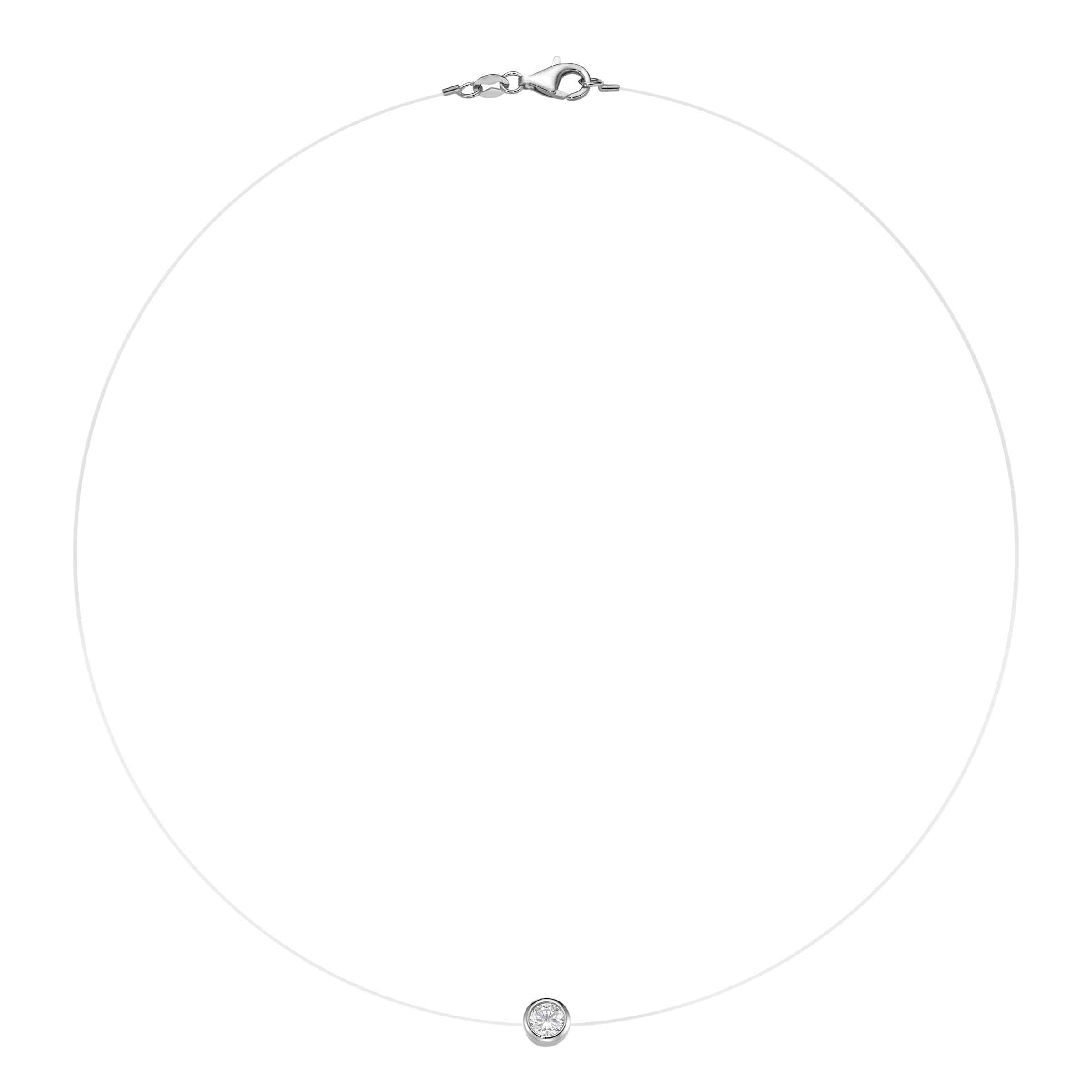 Smart Jewel Collier »Collier schwebender Stein, Zirkonia, Silber 925«