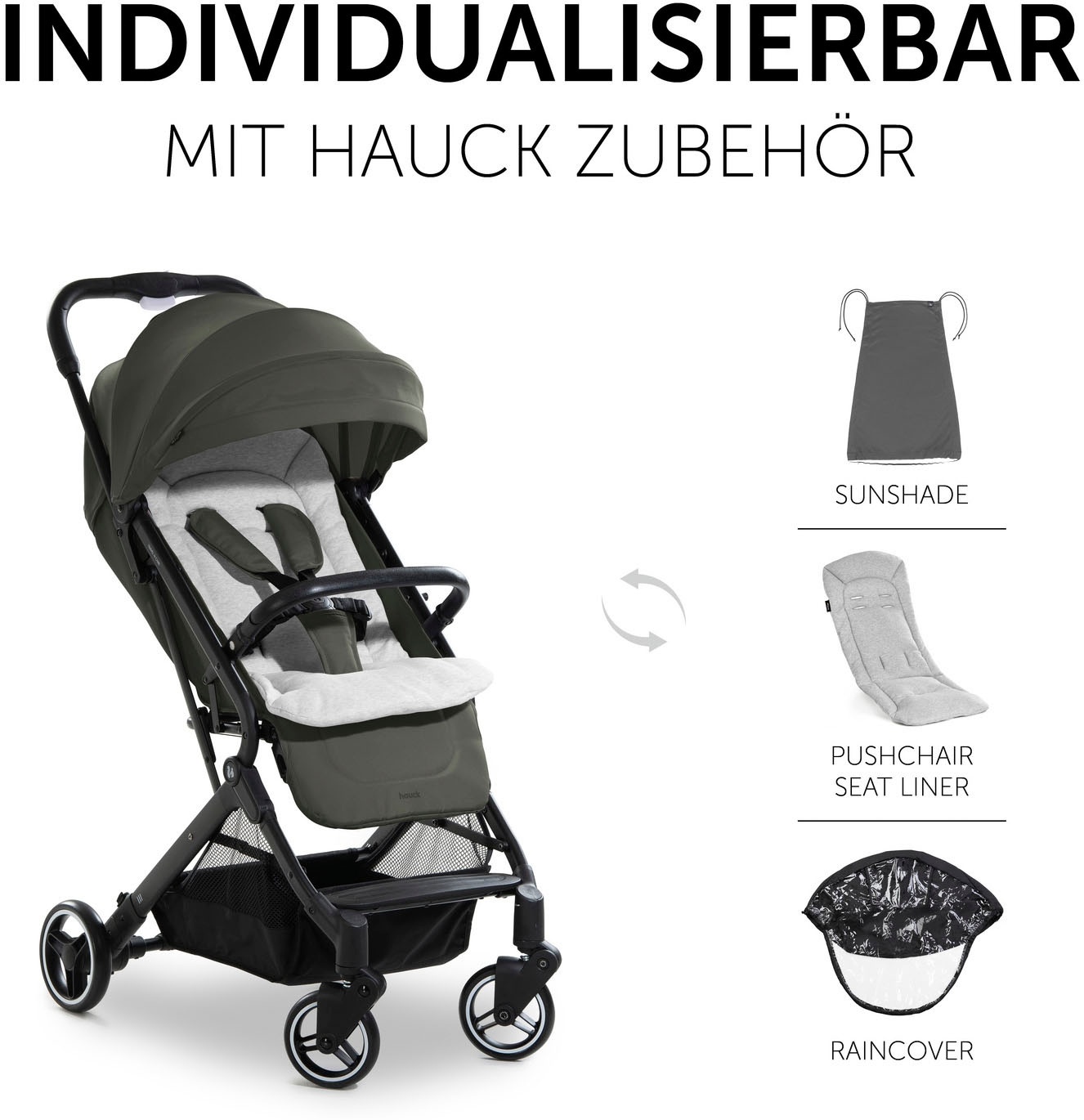 Hauck Kinder-Buggy »Travel N Care, dark olive«, 22 kg