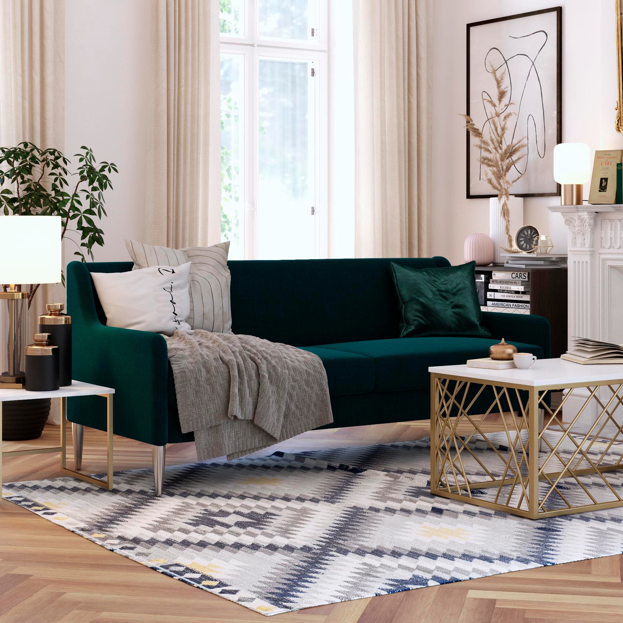 Dorel Home 3-Sitzer »Virginia« Webstoff, Sitz und Rücken gepolstert, Beine aus Stahl, Sitzhöhe 42,5cm