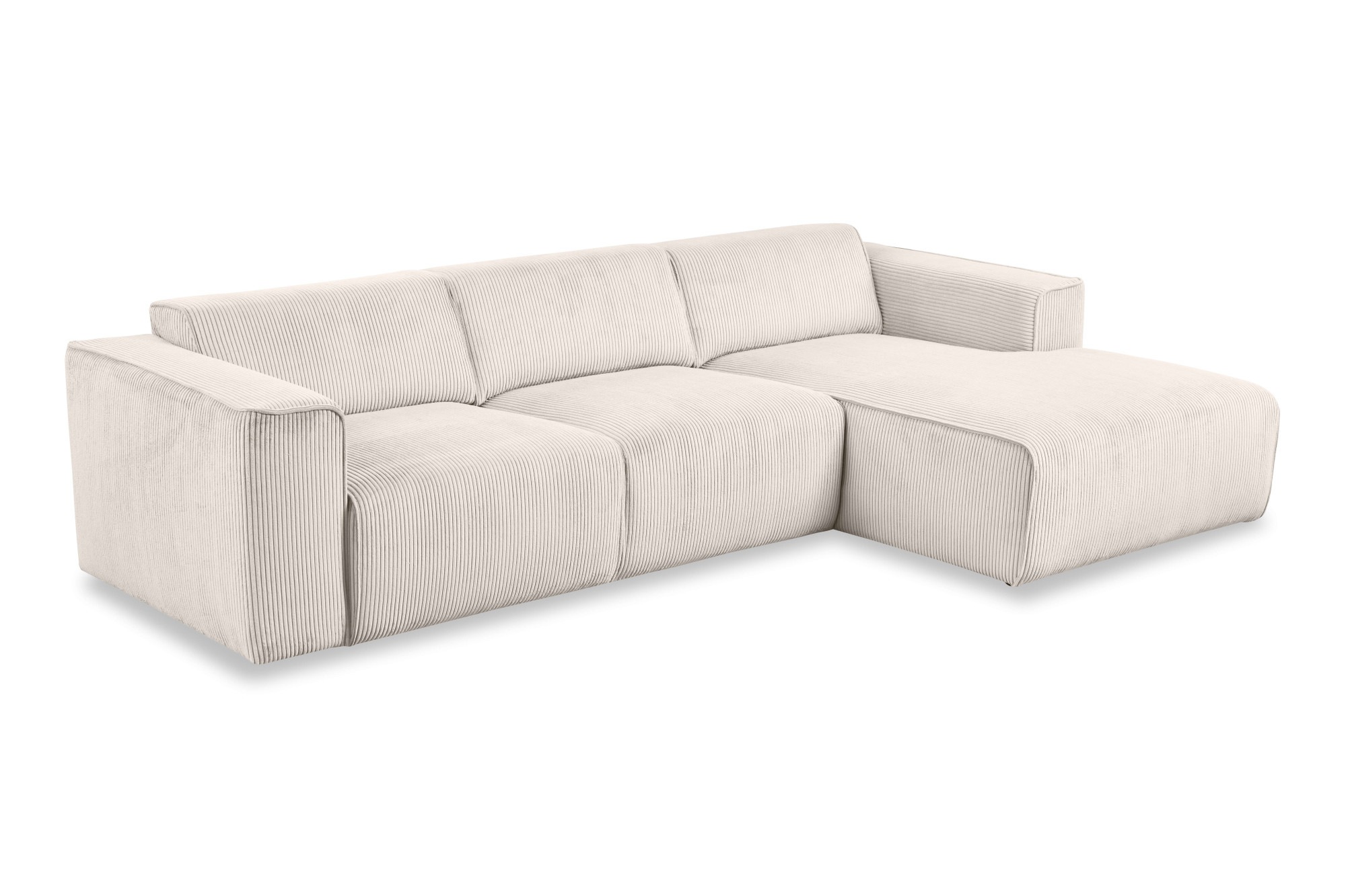 andas Ecksofa »Noord mit Kedernaht, Breite 281 cm, L-Form«, Cord, Struktur, Webstoff, mit Wellenunterfederung, Massivholzrahmen