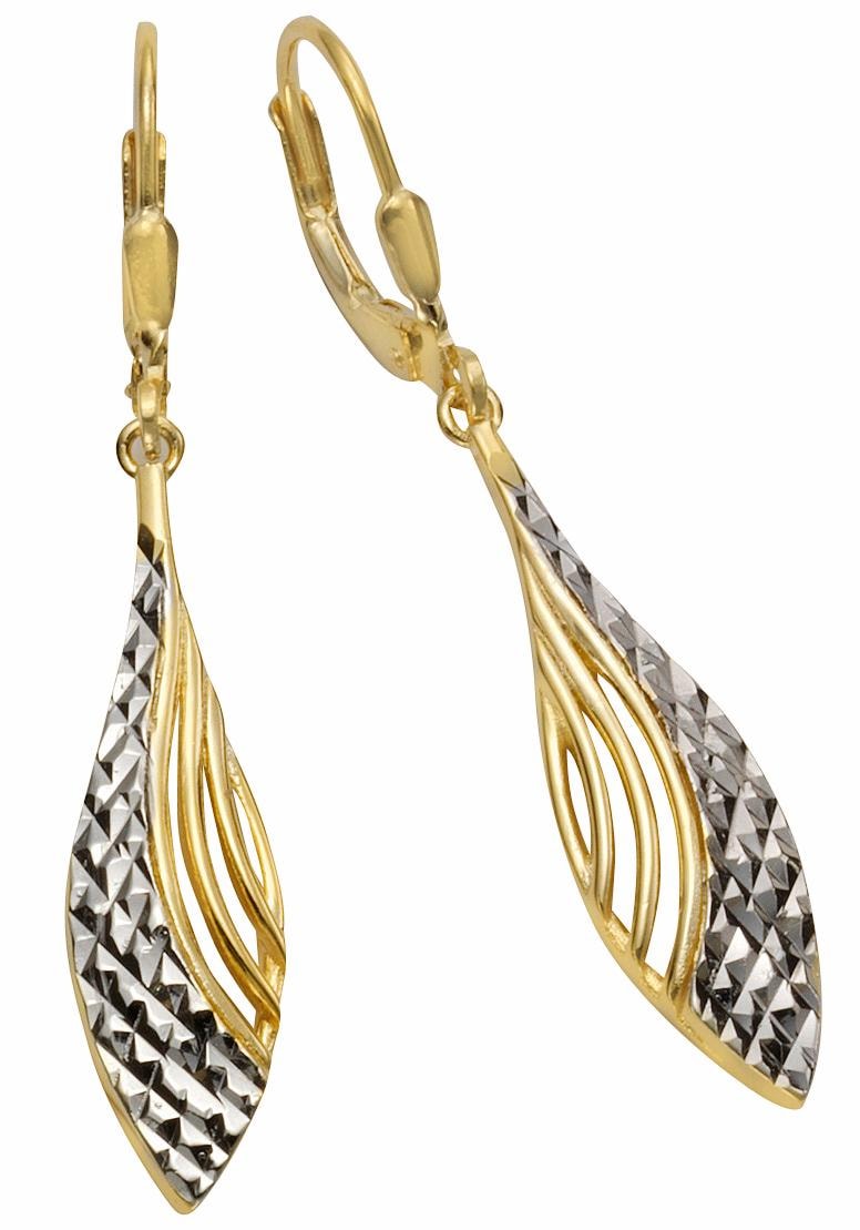 Firetti Paar Ohrhänger »Tropfenform, zweifarbig, kaufen bequem strukturiert«