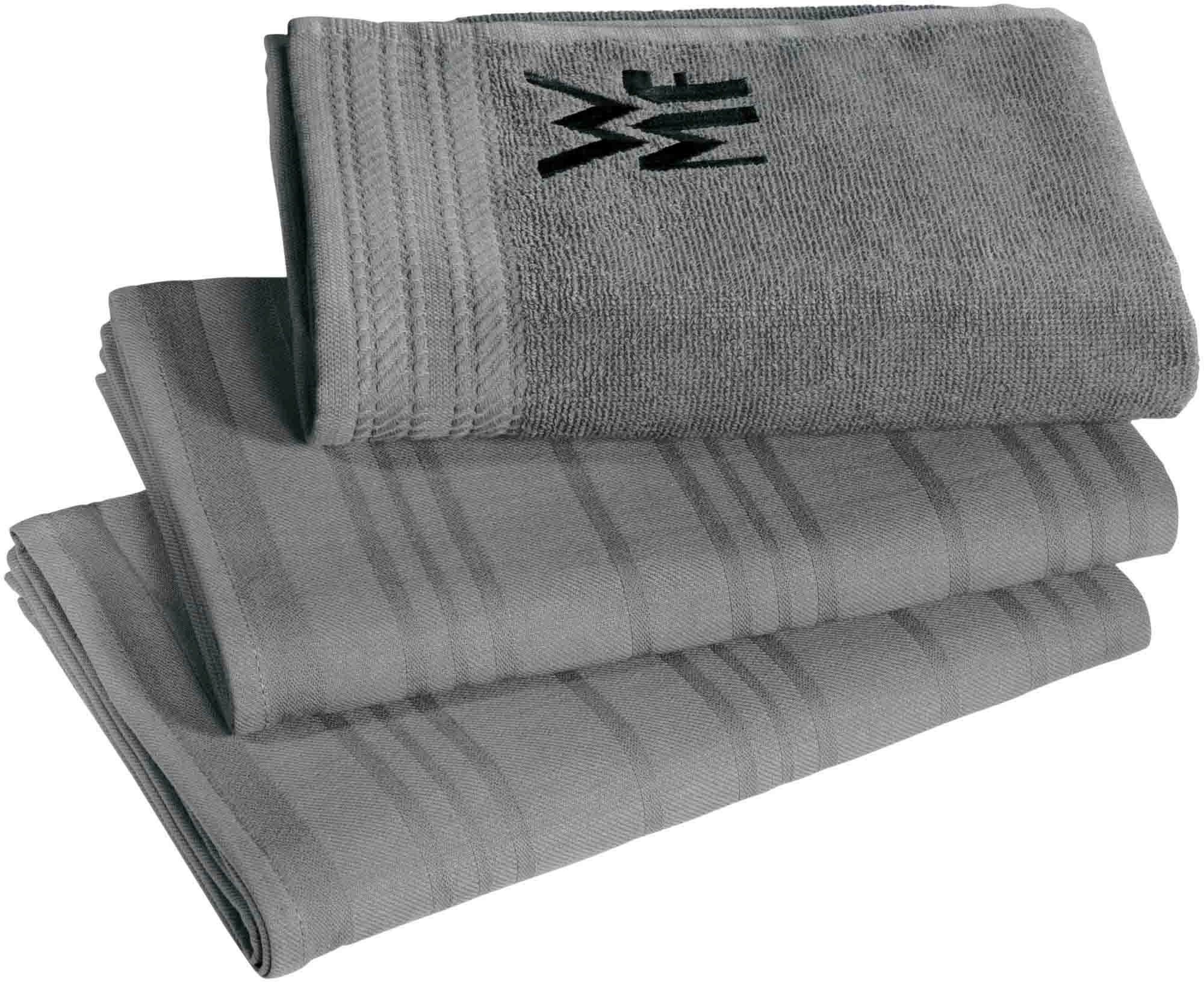 WMF Topf-Set »Inspiration«, Cromargan® Edelstahl Rostfrei 18/10, (Set, 12 tlg., Kochtopf Ø 16/20/24 cm, Bratentopf Ø 20 cm, 1 Stieltopf, 3 Handtücher)