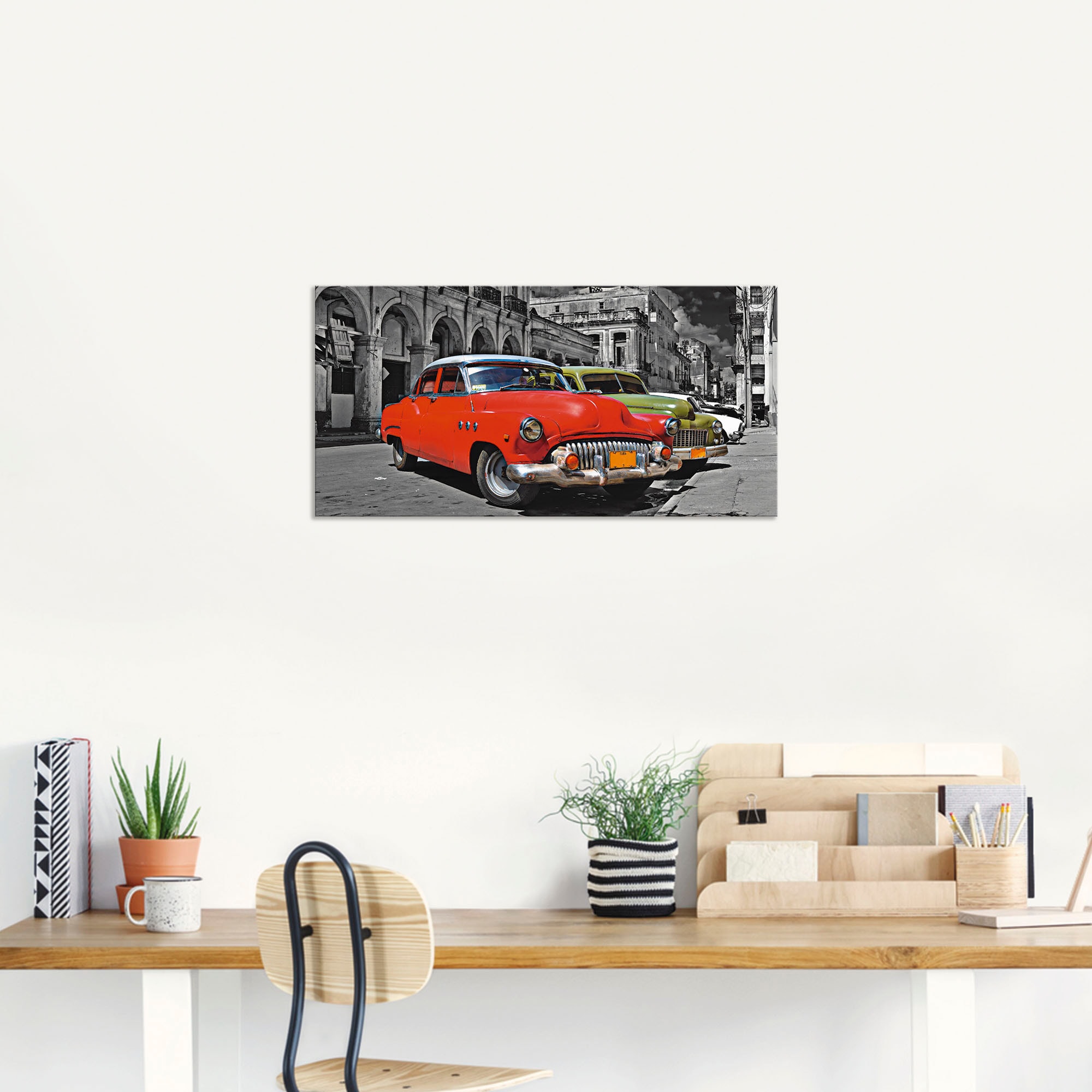Artland Wandbild »Ansicht von bunten Havanna Autos« Auto 1 Stk. tlg. als Alubild, Outdoorbild, Leinwandbild, Wandaufkleber, versch. Größen