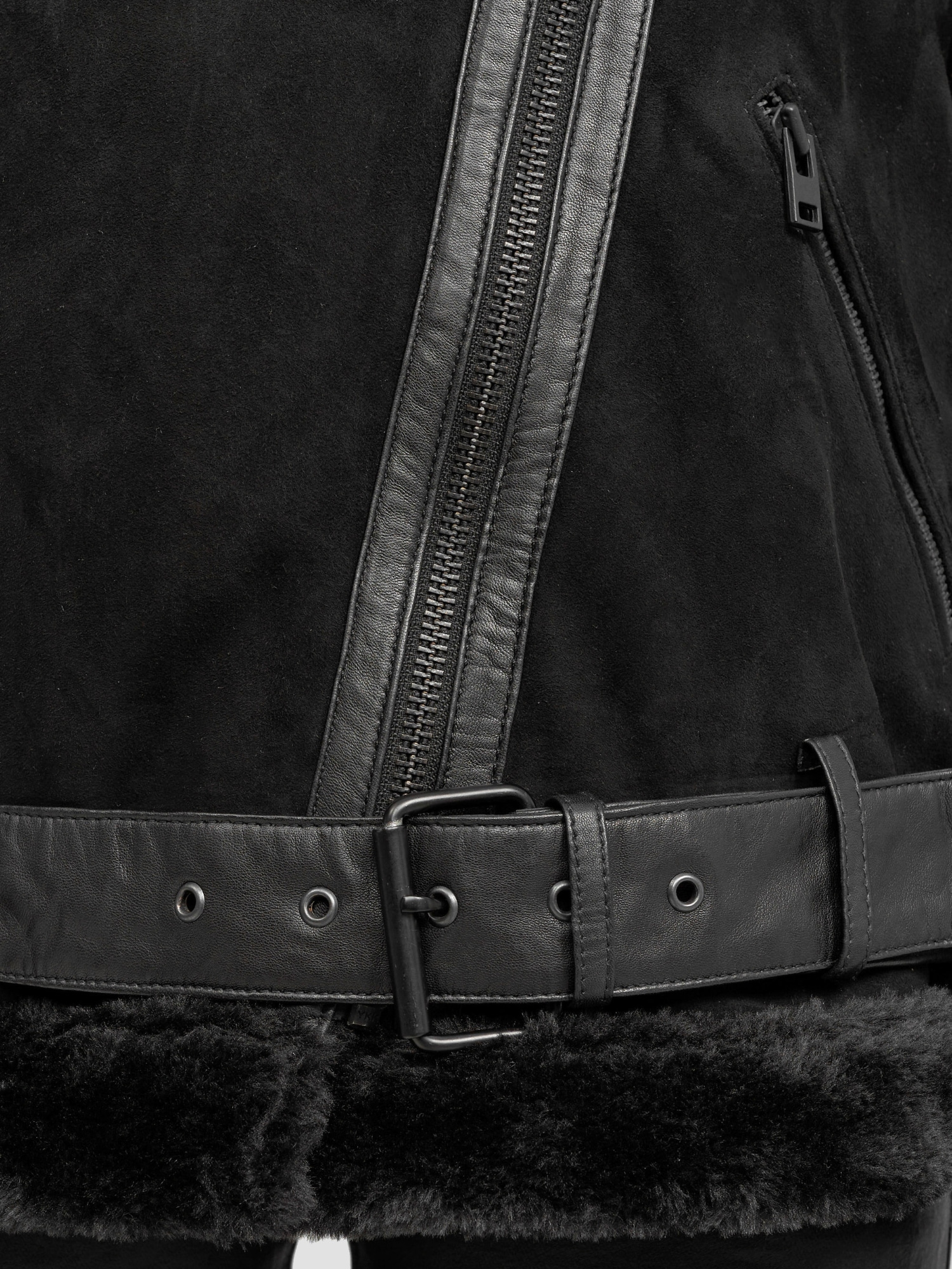 trueprodigy Lederjacke »Aloy Lederjacke mit Kunstfellbesatz« ohne Kapuze