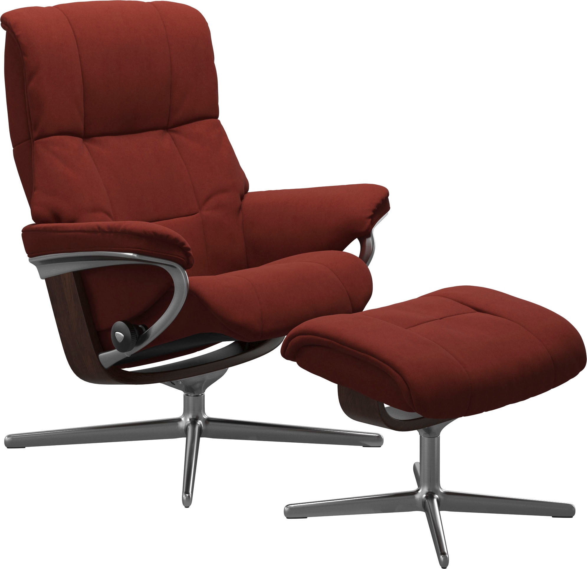 Stressless® Relaxsessel »Mayfair« Set, Relaxsessel mit Hocker,  mit Hocker, mit Cross Base, Größe S, M & L, Holzakzent Braun
