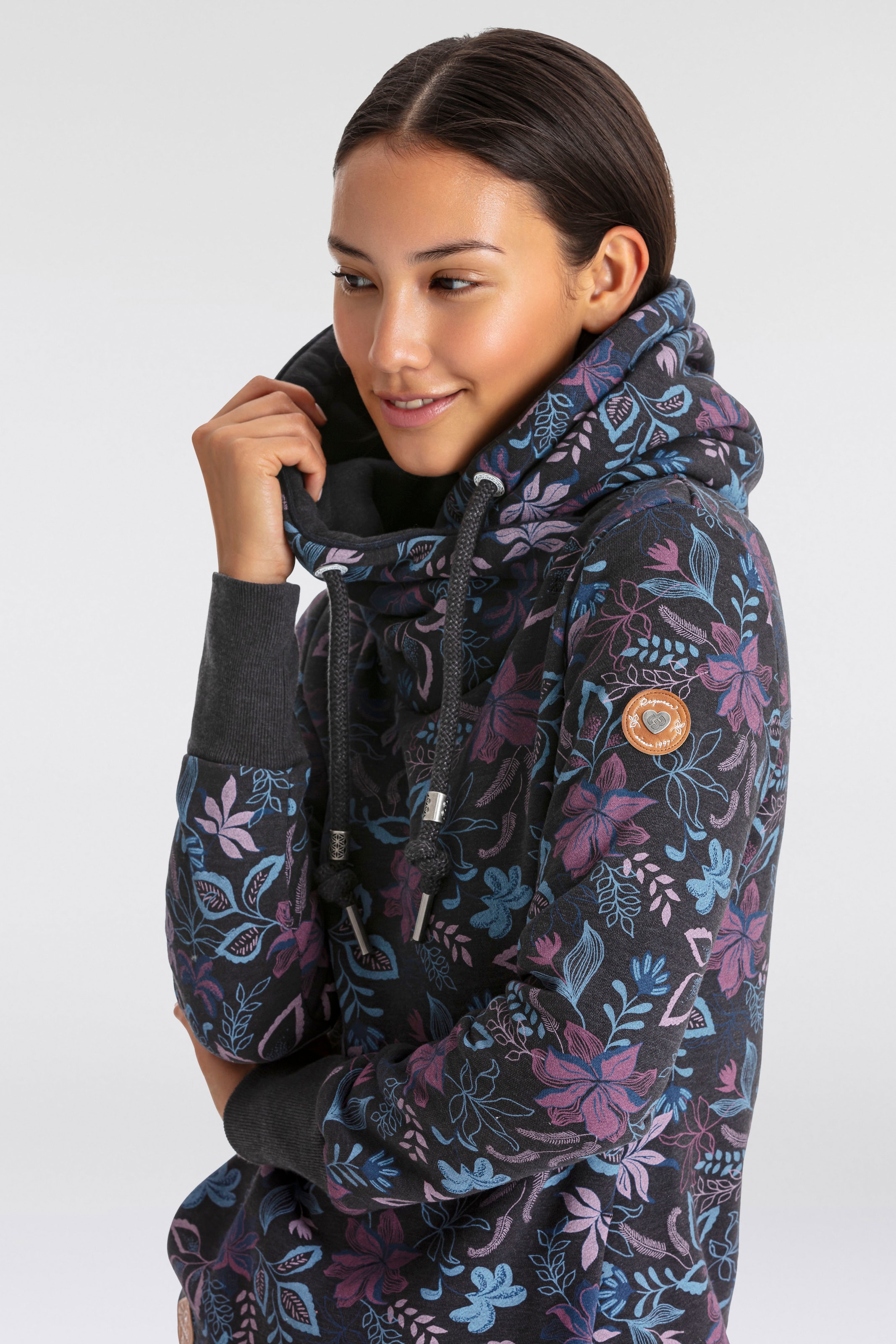 Ragwear Kapuzensweatshirt »GRIPY FLOWERS O«, Hoodie mit floralem All Over-Druck