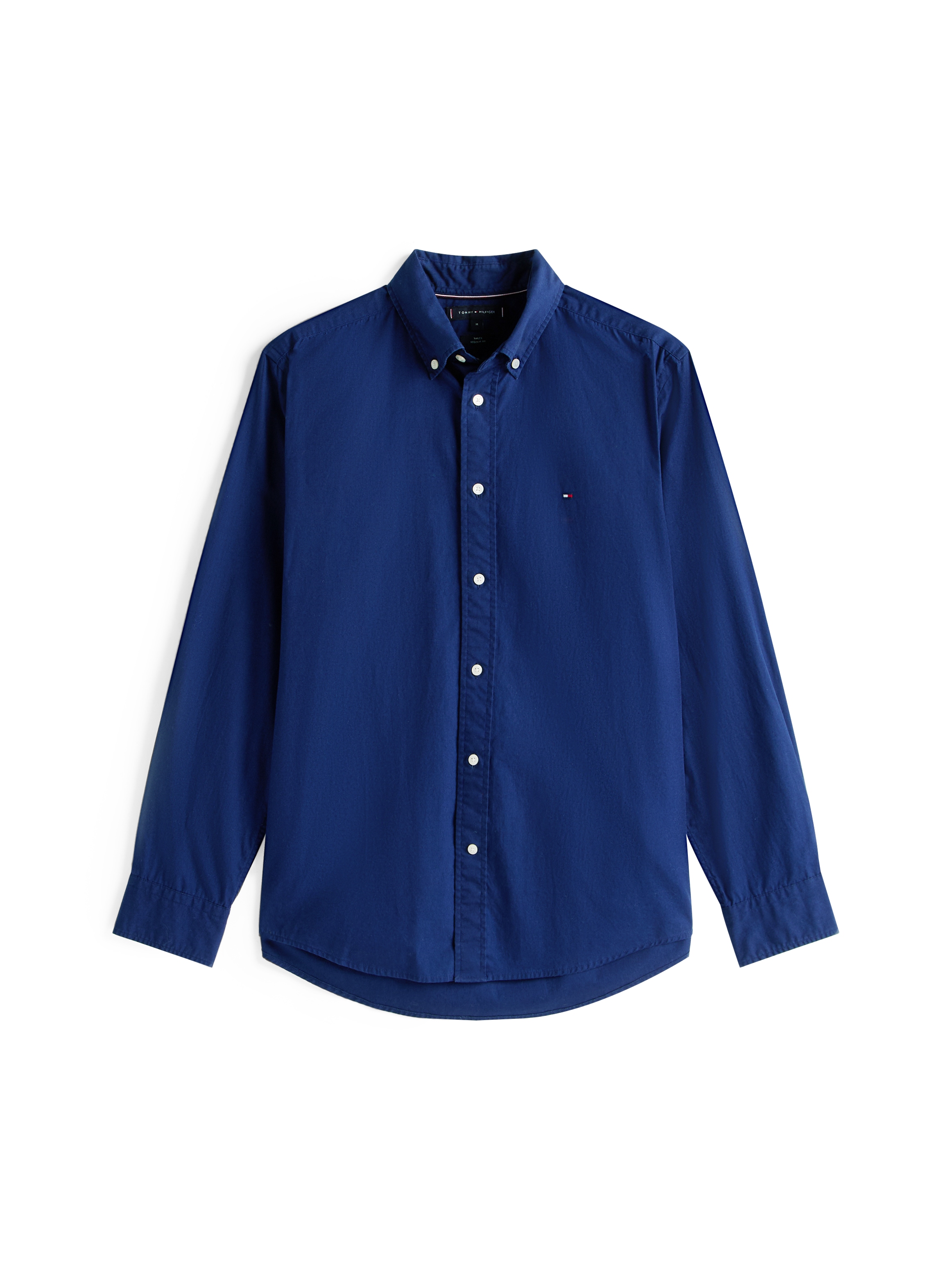 Tommy Hilfiger Businesshemd »FLEX POPLIN SOLID RF SHIRT mit Button-down und Rückenfalte«, unifarben, klassisch, regular fit, Baumwolle, Kragen