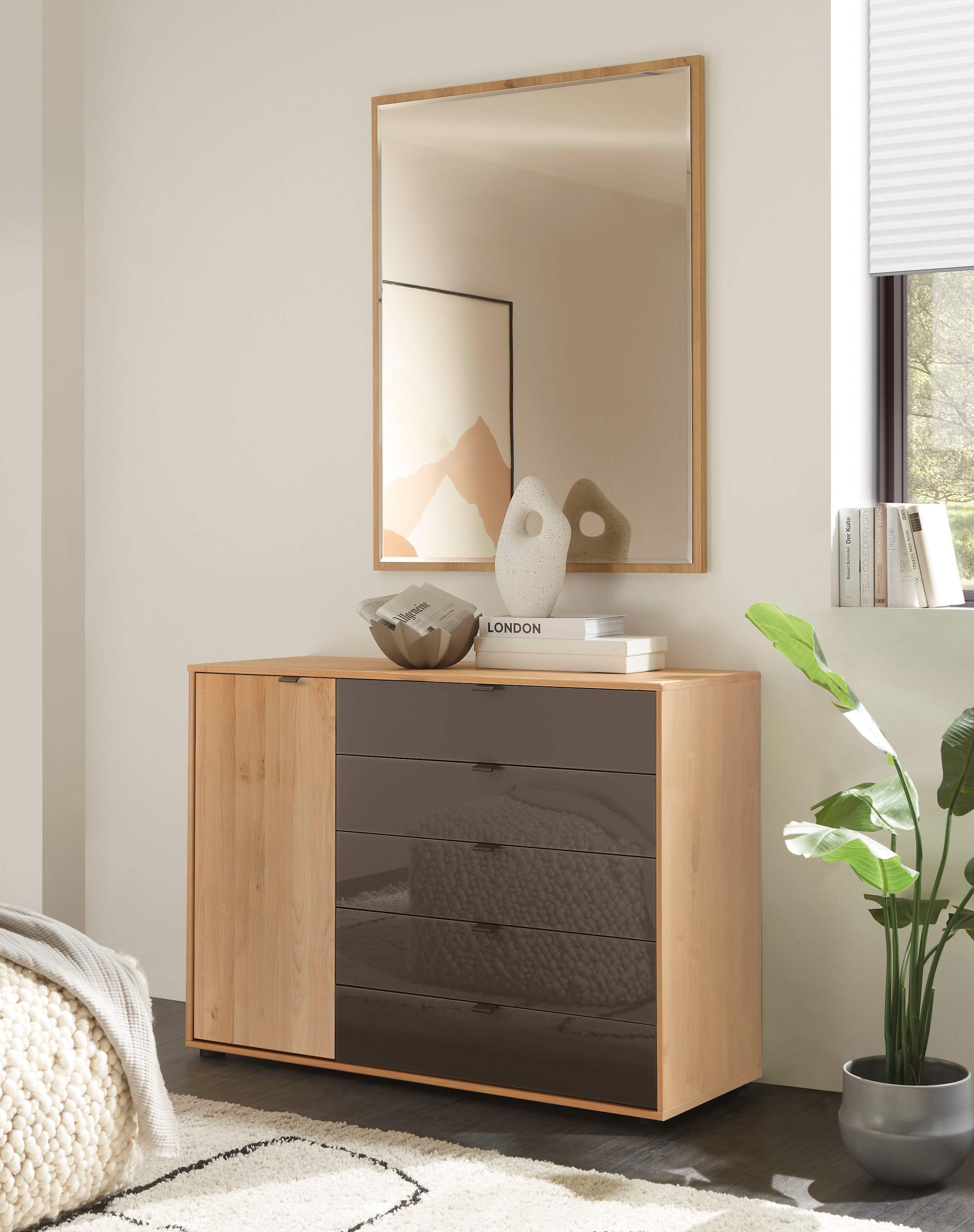 WIEMANN Kombikommode »Cardiff Sideboard, Wäscheschrank, teilmassiv Erle, mit Schubladen« Kommode 120x86x43 cm, braun, mit Dämpfung, MADE IN GERMANY,  verschiedenen Ausführungen, inklusive Einlegeboden
