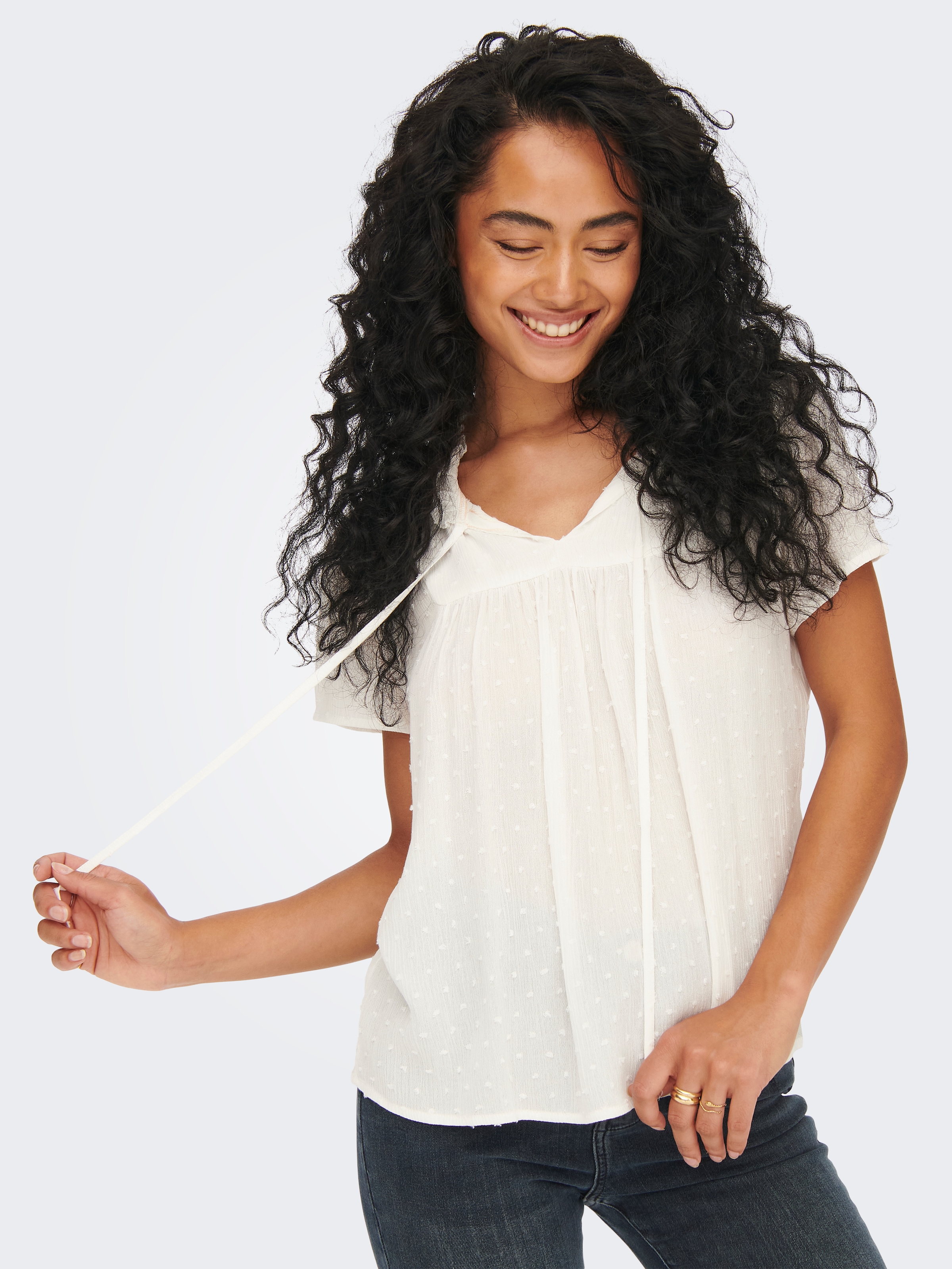 JDY Kurzarmbluse »JDYLIMA LIFE S/S TOP WVN NOOS«