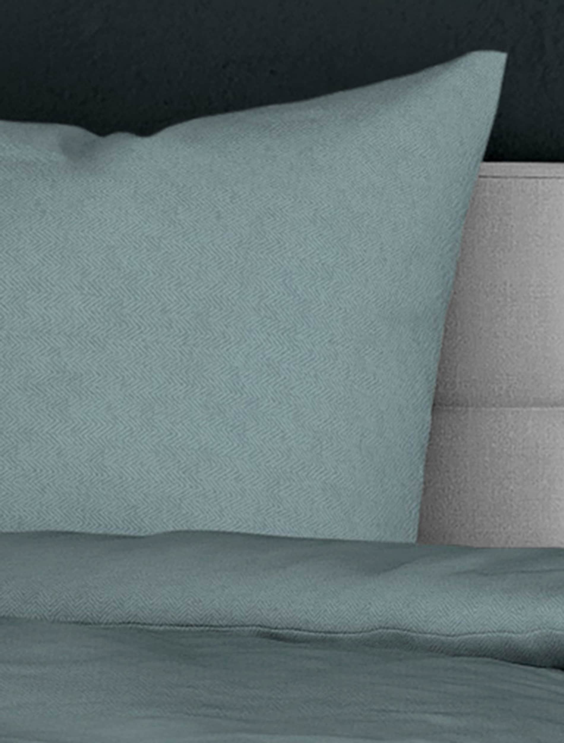 BIERBAUM Bettwäsche »Senci in 135x200 oder 155x220 cm« 2 Stk. Uni Optik mit feinem Fischgrätmuster, pflegeleicht, 100% Baumwolle