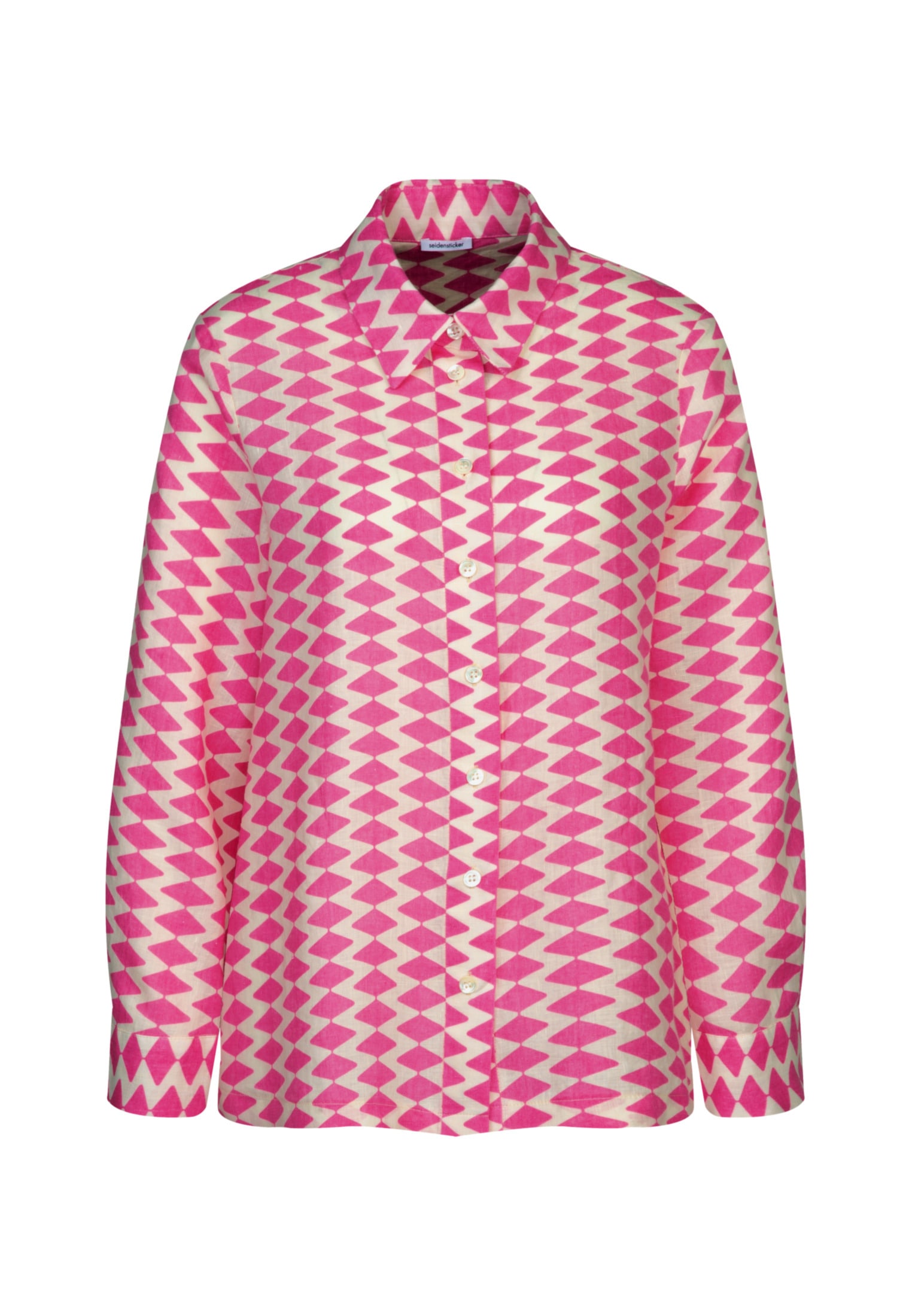 seidensticker Hemdbluse »Schwarze Rose«, Langarm Kragen Geometrische Muster