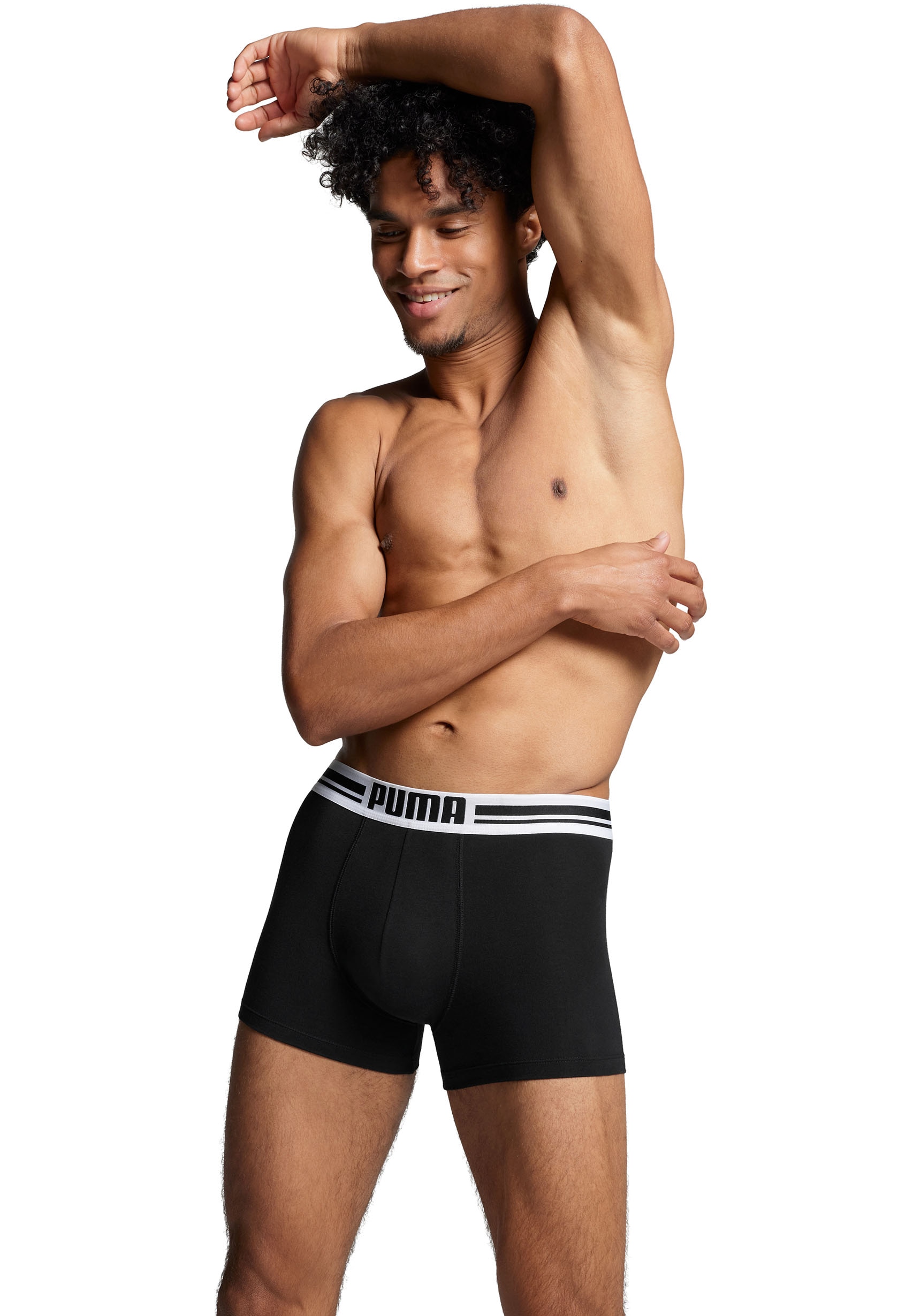 PUMA Boxer »Placed Logo«, (Packung, 2er-Set), mit dehnbarem Komfortbund