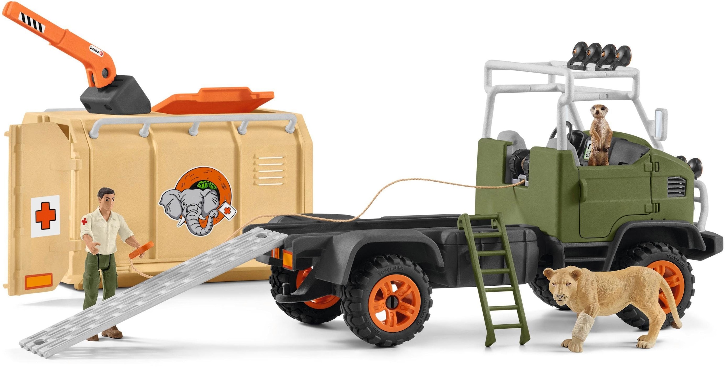 Schleich® Spielwelt »WILD LIFE, Großer Truck Tierrettung (42475)«, (Set), Made in Europe