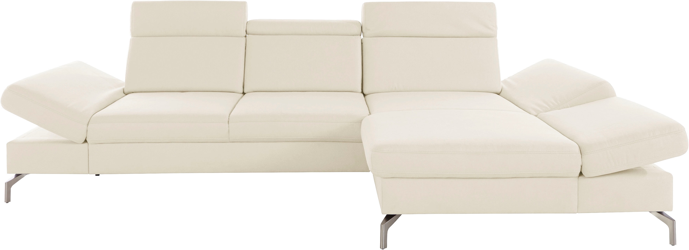 sit&more Ecksofa »Brisbane L-Form«, Fußhöhe 15 cm, inklusive Sitztiefen-, Armteil- und Kopfteilverstellung