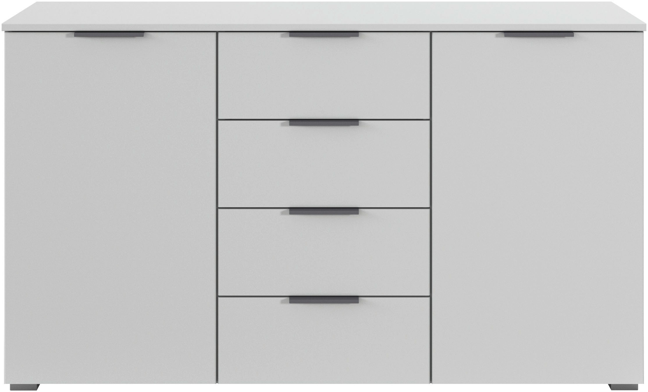 rauch Kombikommode »Sideboard Schubladenkommode AGORDO mit Dekor- oder Hochglanzfront«, (in zwei Griff-Farben), mit 4 Schubkästen und 2 Türen sowie Metallgriffen MADE IN GERMANY