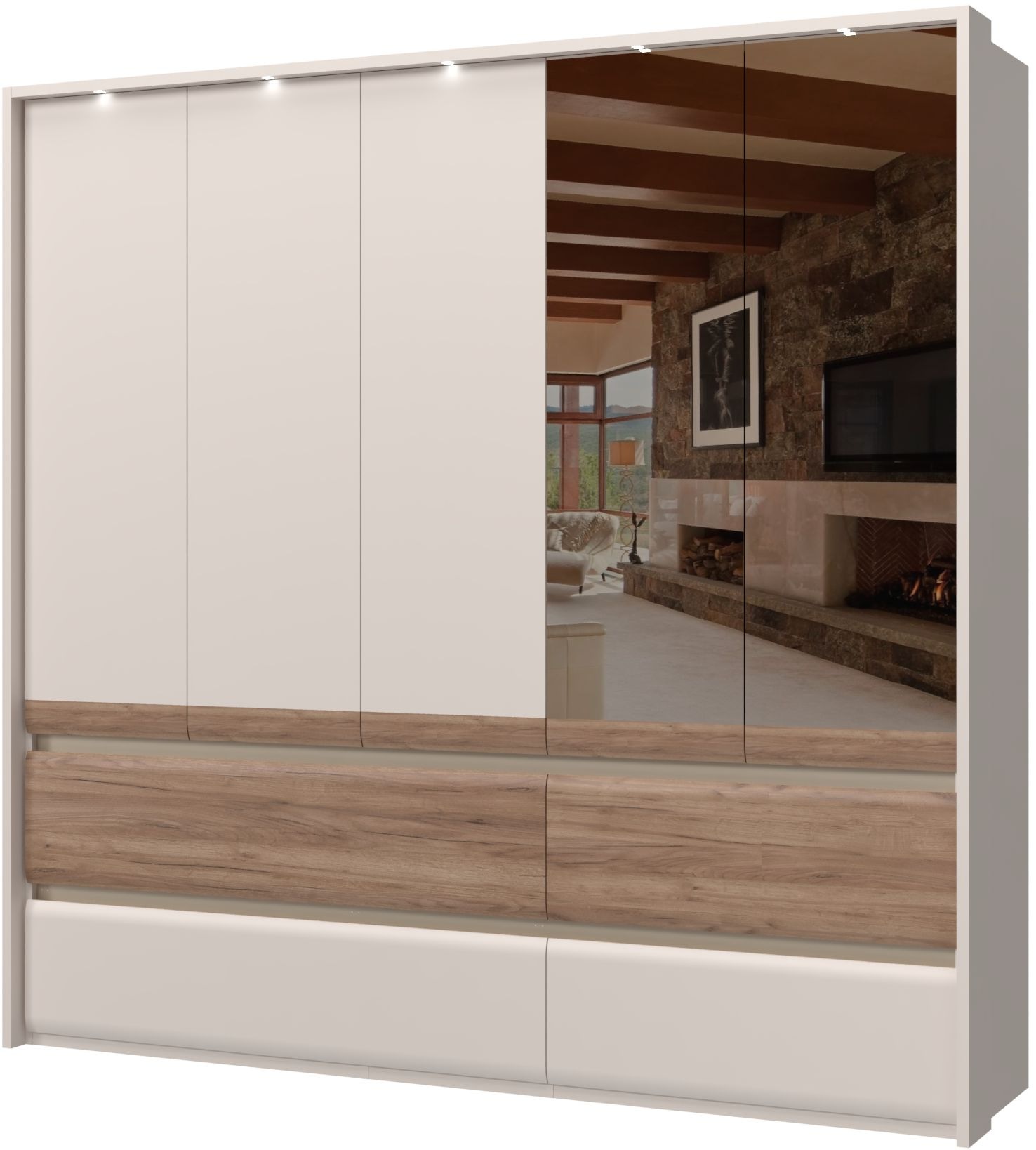 Places of Style Kleiderschrank »Invictus«, UV lackiert, mit LED Beleuchtung, Soft-Close Funktion