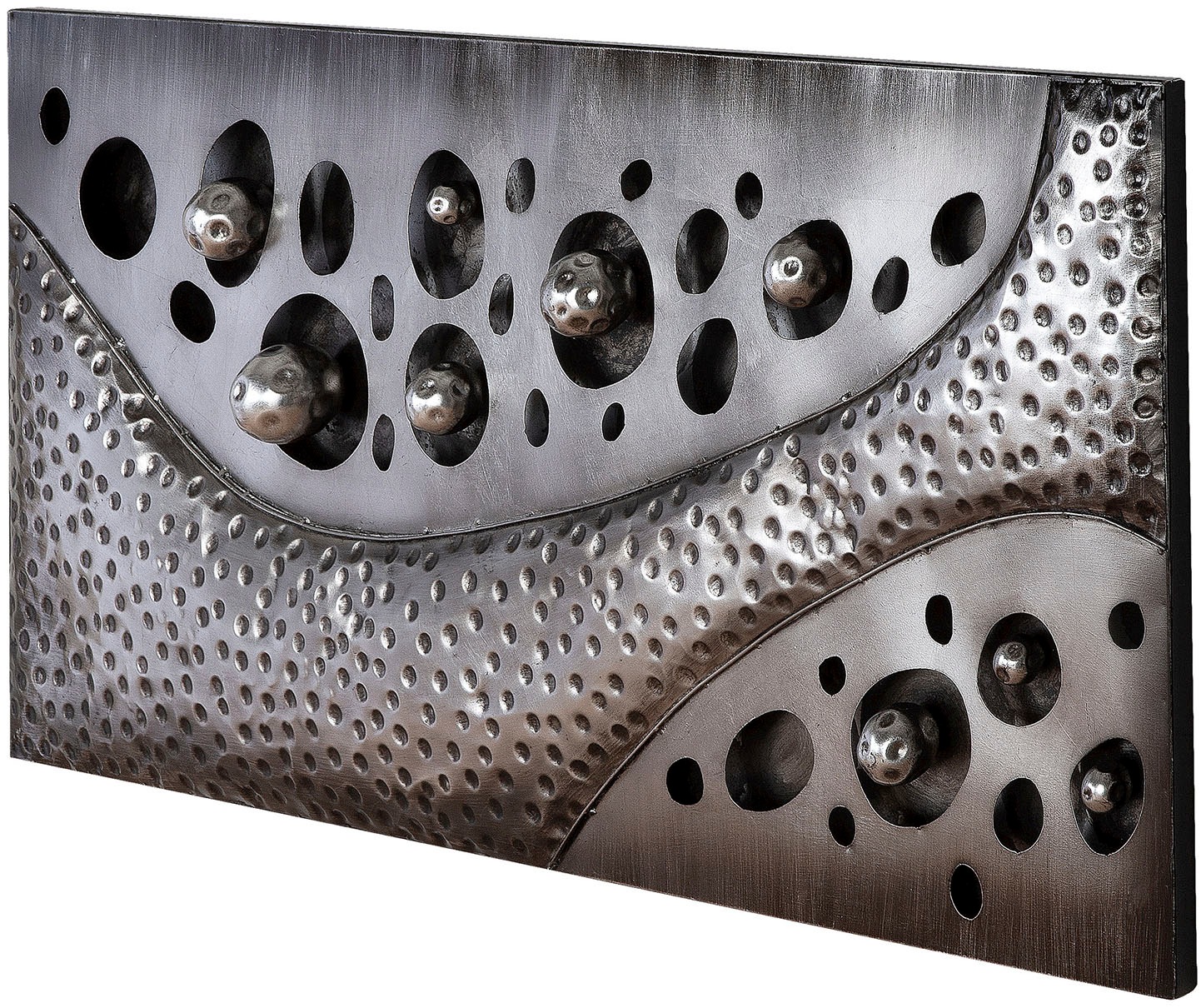 Casablanca by Gilde Metallbild »Bild rechteckig Callosti silberfarben H. 56 cm«, (1 St.)