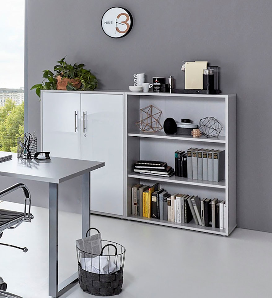 BMG Möbel Büromöbel-Set »TABOR 1 niedrig«, (Set, 2 tlg.)