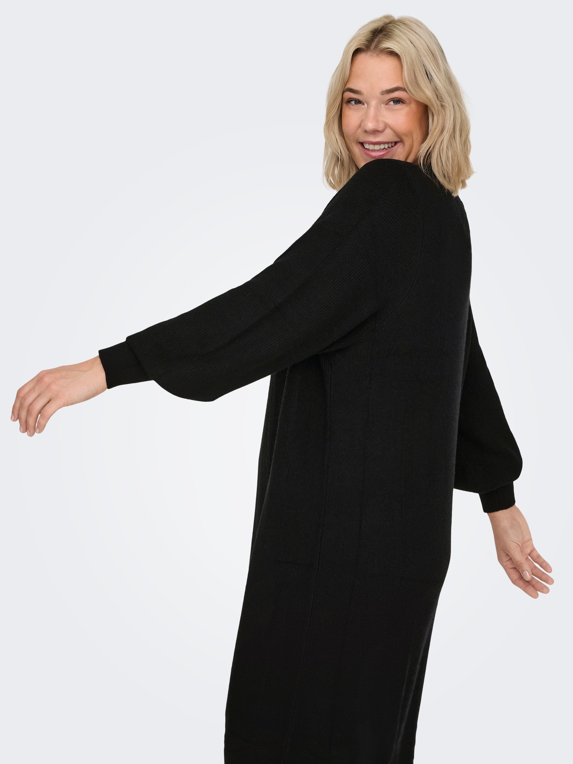 ONLY CARMAKOMA Strickkleid »CARKATIA LS V-NECK DRESS KNT NOOS«