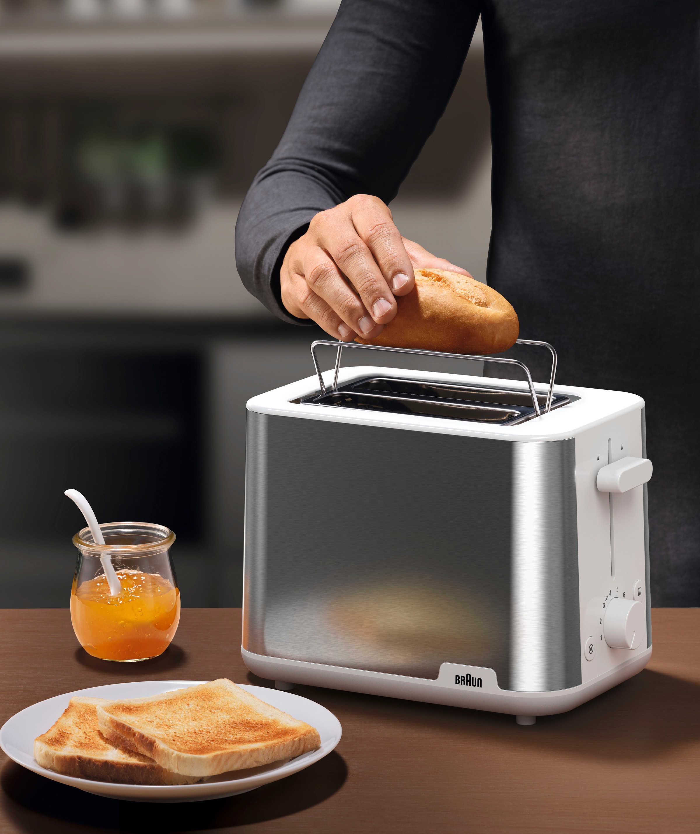 Braun Toaster »PurShine HT 1510 WH«, 2 kurze Schlitze, 900 W mit 3 Jahren  XXL Garantie