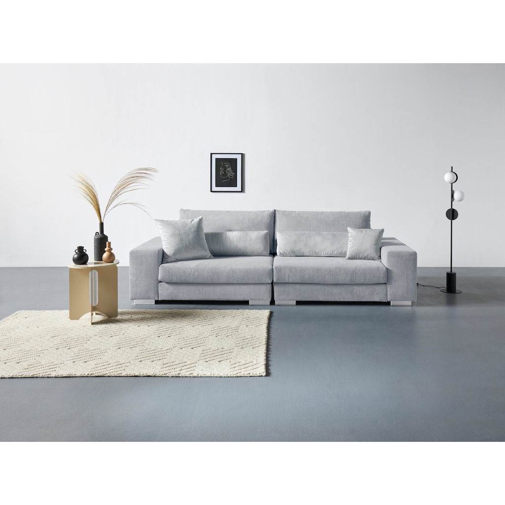 Home affaire Big-Sofa »Vasco«, Breite 277 cm, inkl. 6-teiliges Kissenset, in Cord