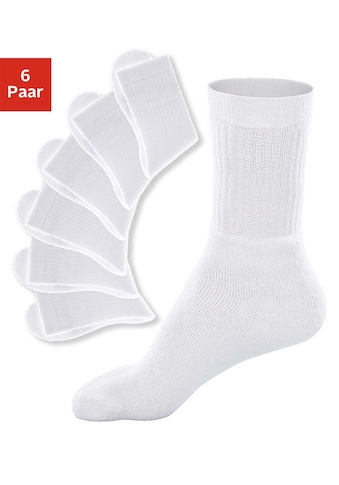 Tennissocken, (Set, 6 Paar), mit geripptem Schaft