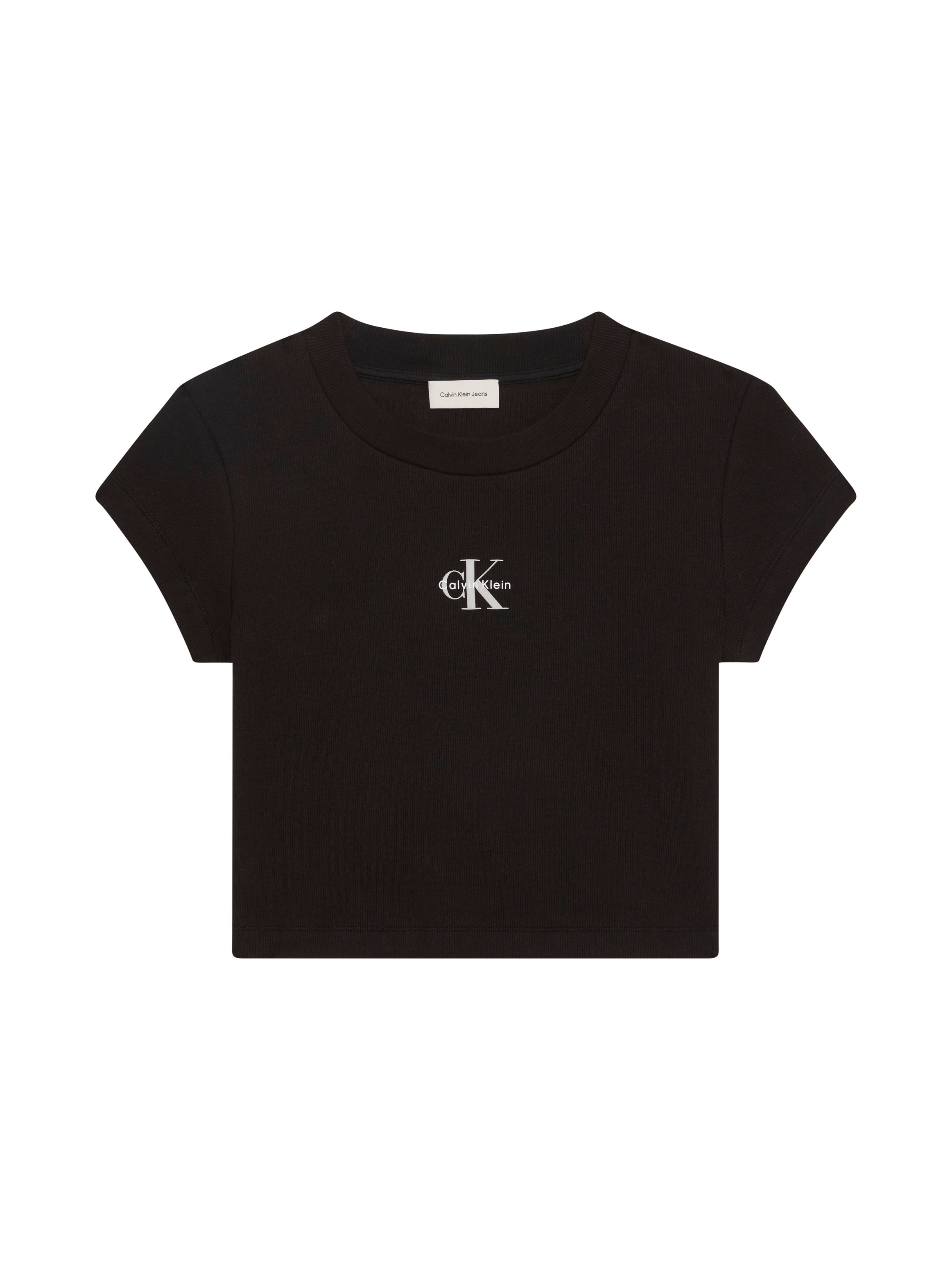 Calvin Klein T-Shirt »MONOGRAM BABY TEE« Rundhalsausschnitt, taillenlang