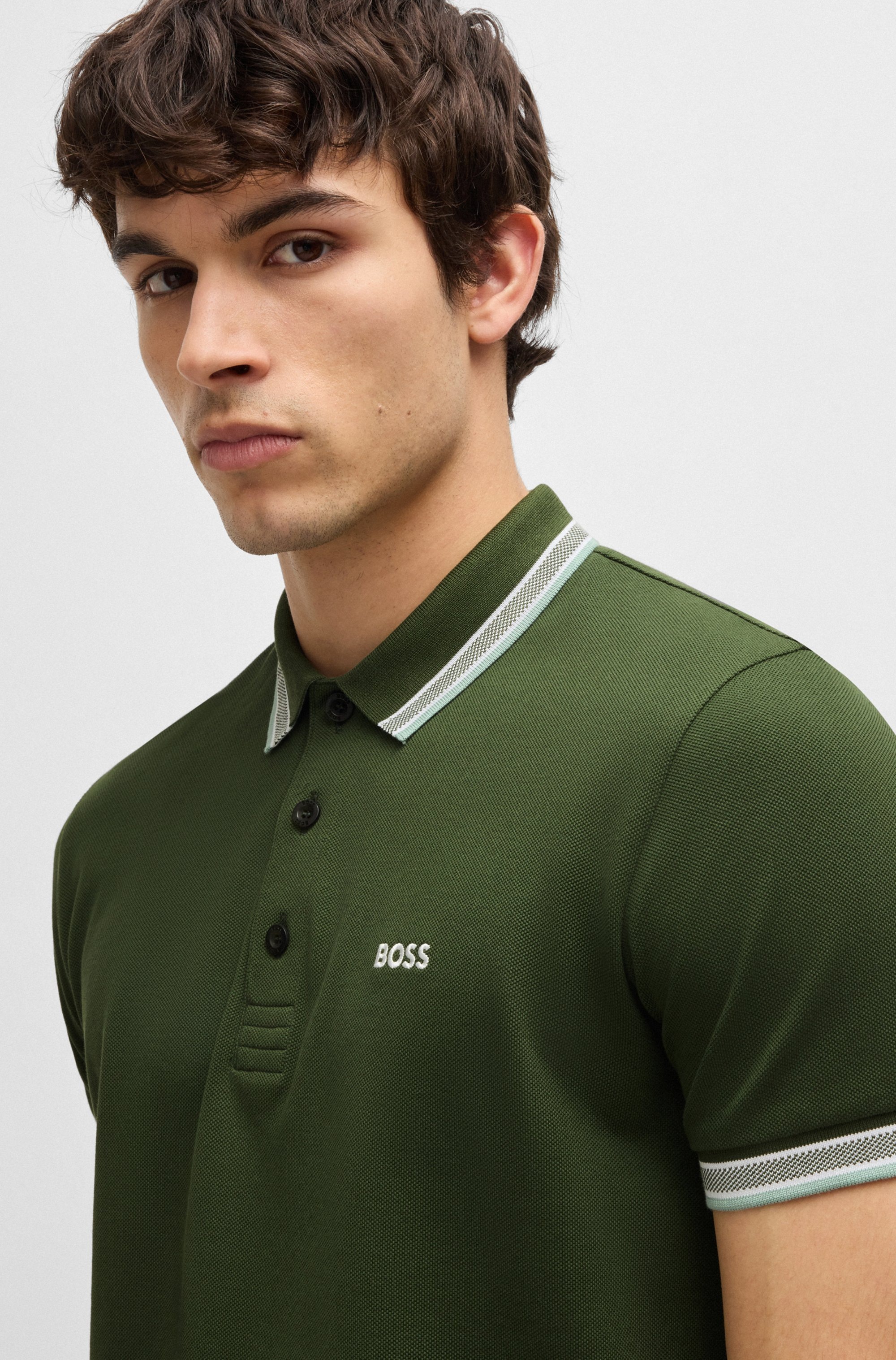 BOSS GREEN Poloshirt »Paddy«, mit kontrastfarbenen Streifen am Kragen