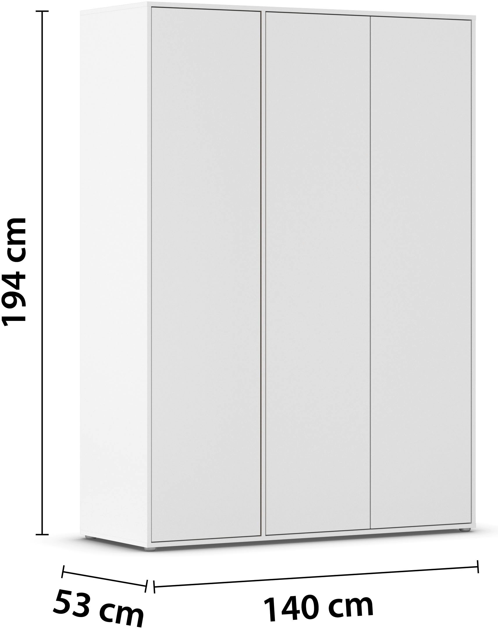 rauch Drehtürenschrank »Kleiderschrank Schrank Garderobe Wäscheschrank NABILA viel Stauraum«, (in 3 verschiedenen Ausstattungen BASIC/CLASSIC/PREMIUM), in 2 Breiten mit Push-to-Open Funktion TOPSELLER MADE IN GERMANY