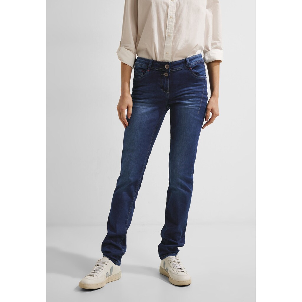 Cecil Slim-fit-Jeans »Style Scarlett Mid Blue«