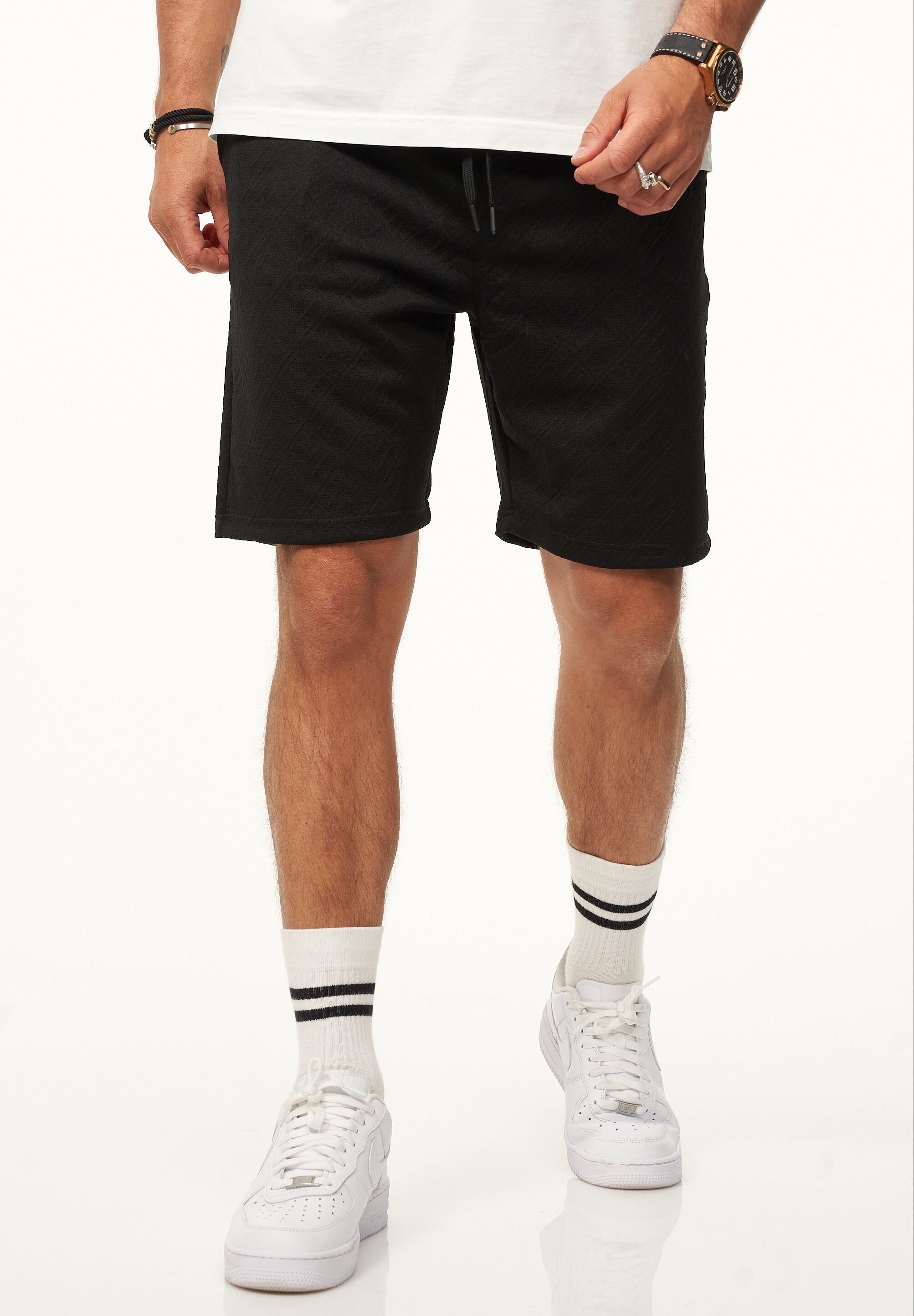 CARISMA Shorts »für Herren mit elastischem Bund & Kordelzug im Strukturmuster«  Kurze Hose Sommershorts Bermuda Sweatshorts im Regular-Fit