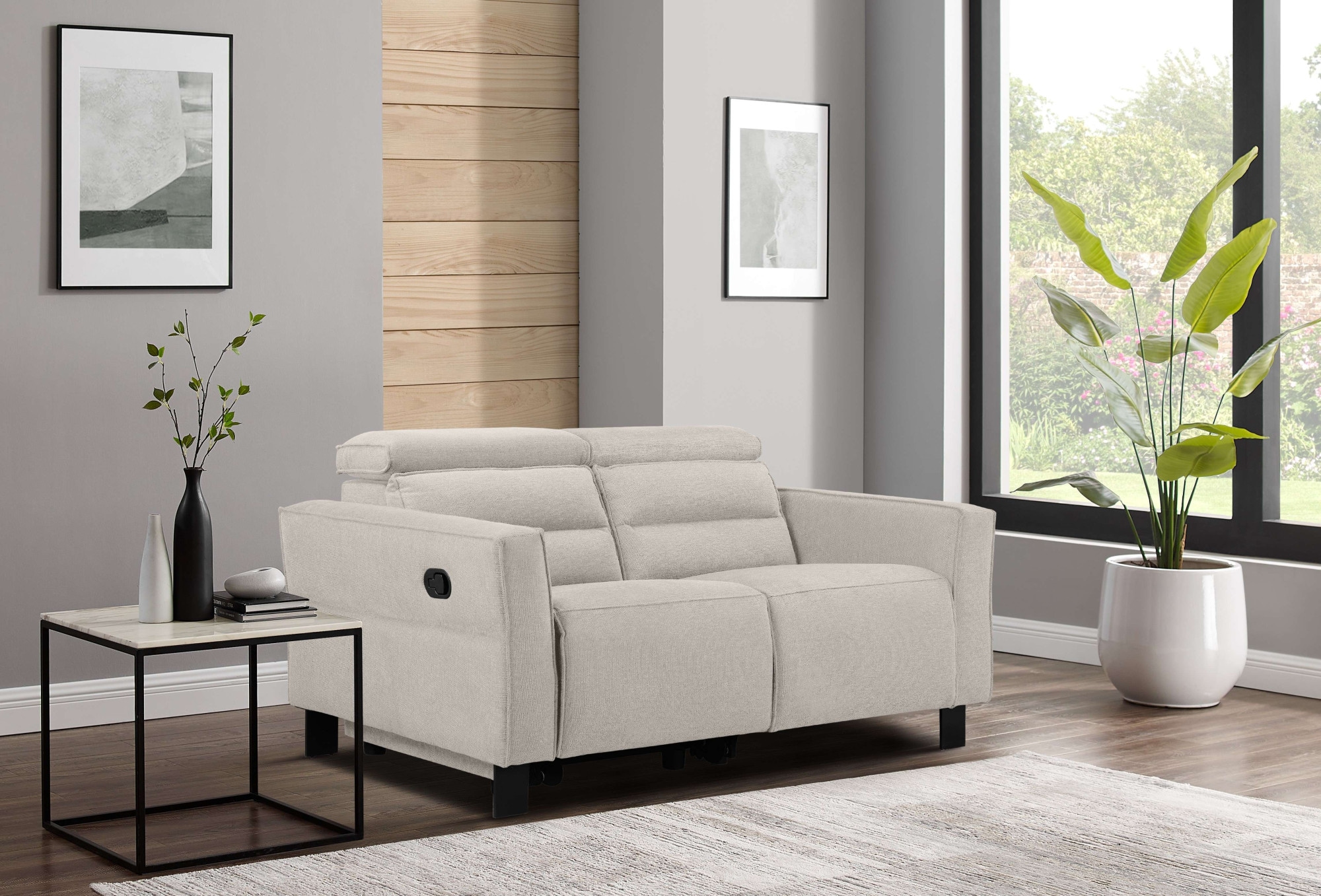 Places of Style 2-Sitzer »Carpari, 162 cm, mit manueller od. elektrischer Relaxfunktion«, (USB A/C), sowie Kopfteilverstellung